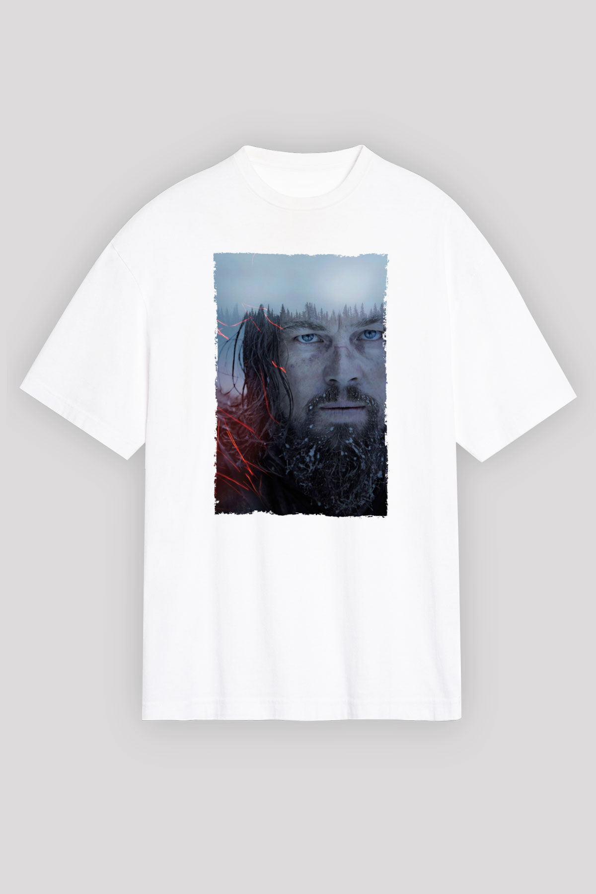 Unisex The Revenant Baskılı Beyaz T-shirt