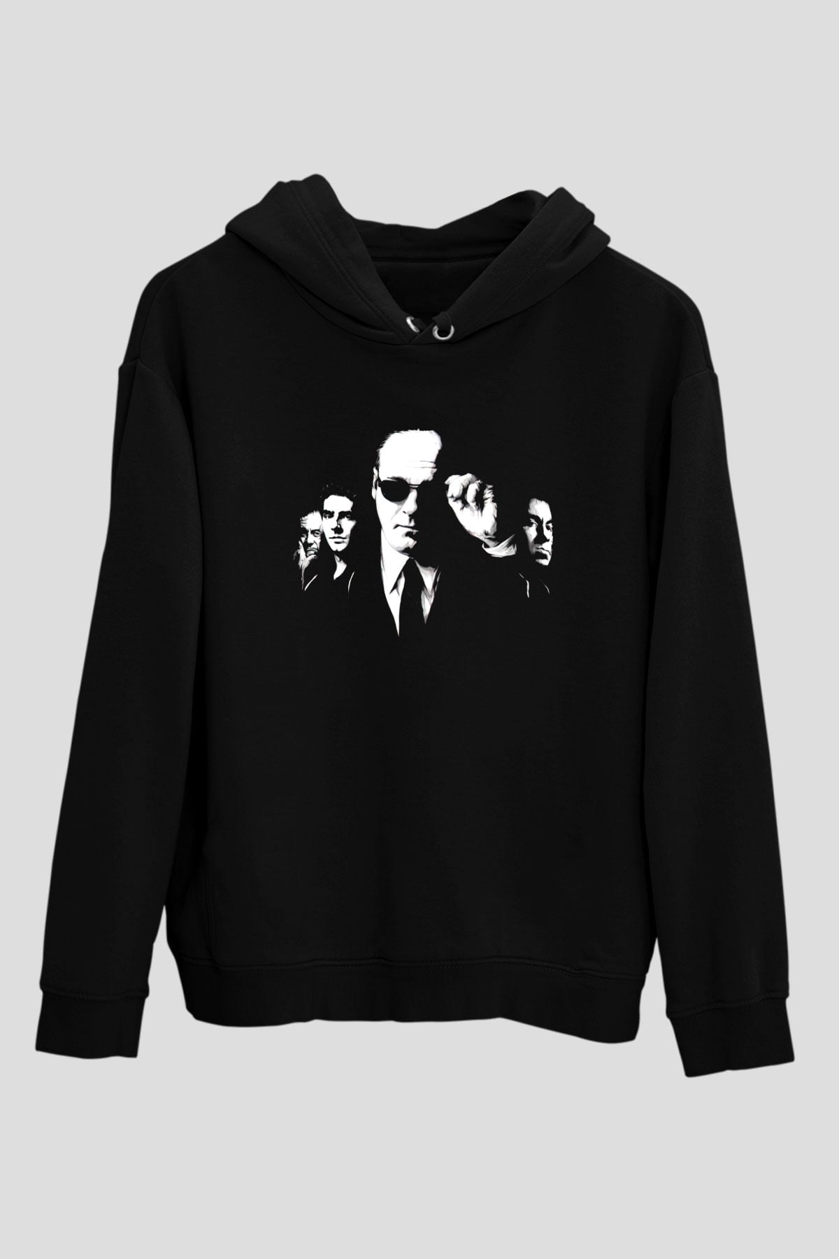 Unisex The Sopranos Baskılı Siyah Unisex Kapüşonlu Sweatshirt