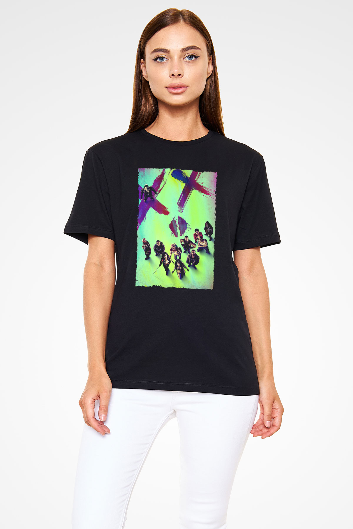 Unisex The Suicide Squad İntihar Timi (The Suicide Squad) Baskılı Siyah T-Shirt