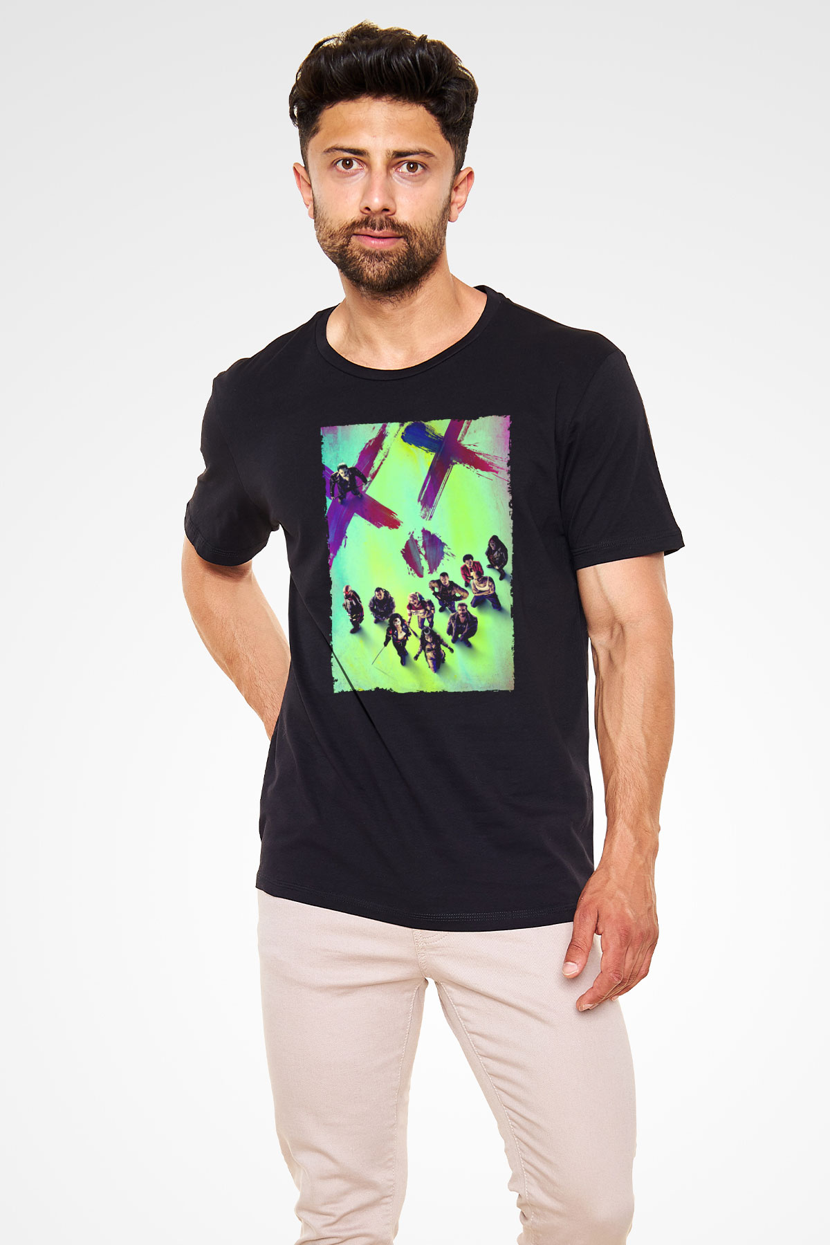 Unisex The Suicide Squad İntihar Timi (The Suicide Squad) Baskılı Siyah T-Shirt