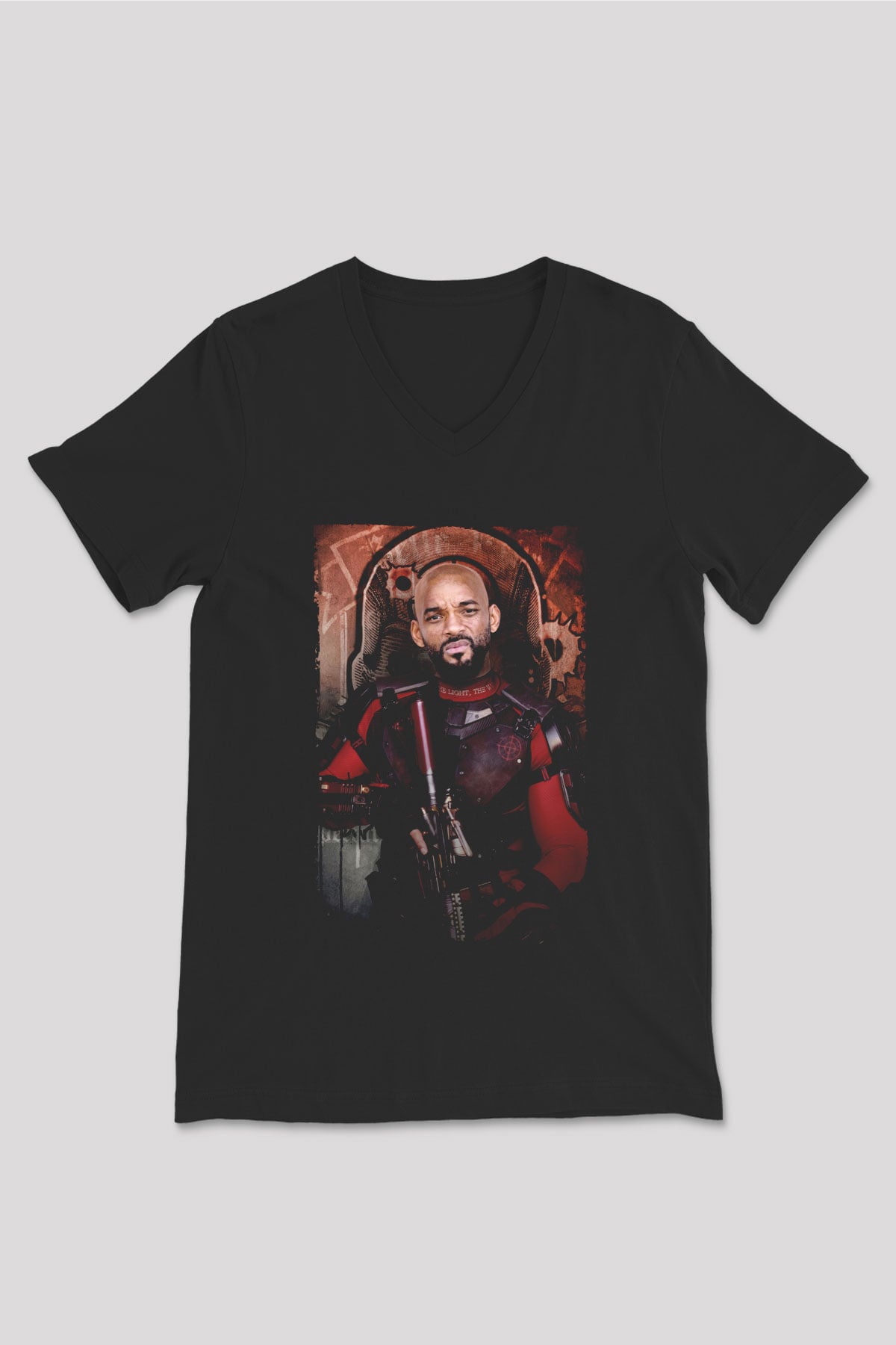 Unisex The Suicide Squad İntihar Timi (The Suicide Squad) Baskılı Siyah V Yaka Tişört