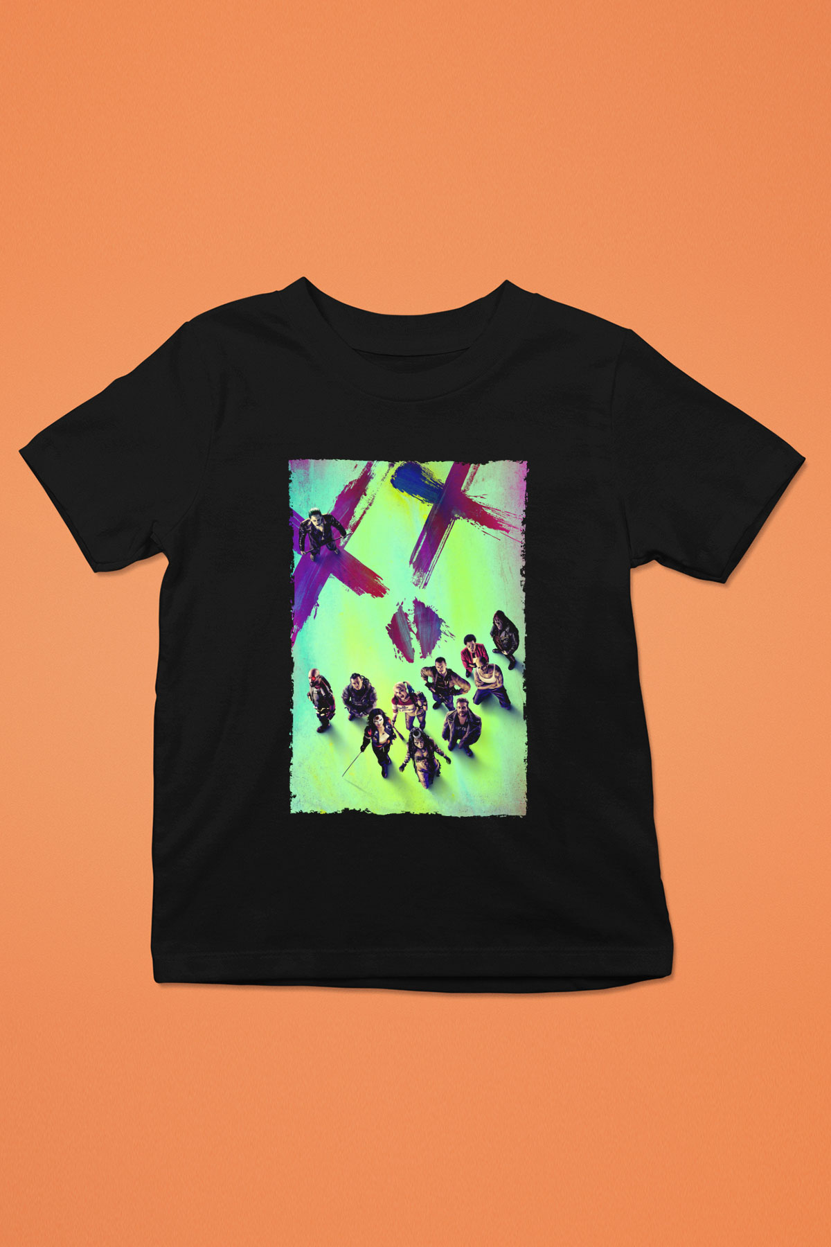 Unisex The Suicide Squad İntihar Timi (The Suicide Squad) Baskılı Siyah Çocuk T-Shirt