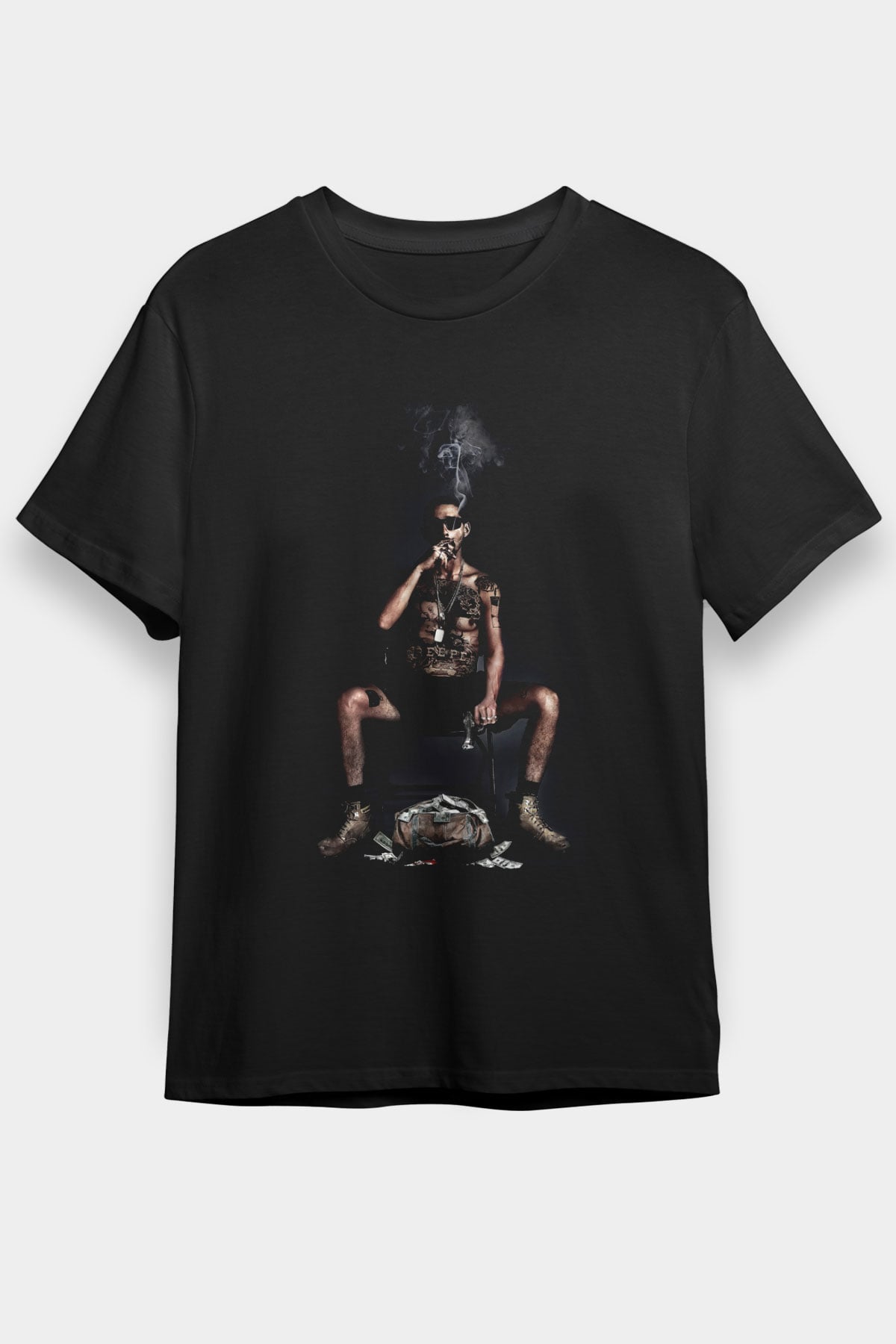 Unisex The Tax Collector Baskılı Siyah Tshirt
