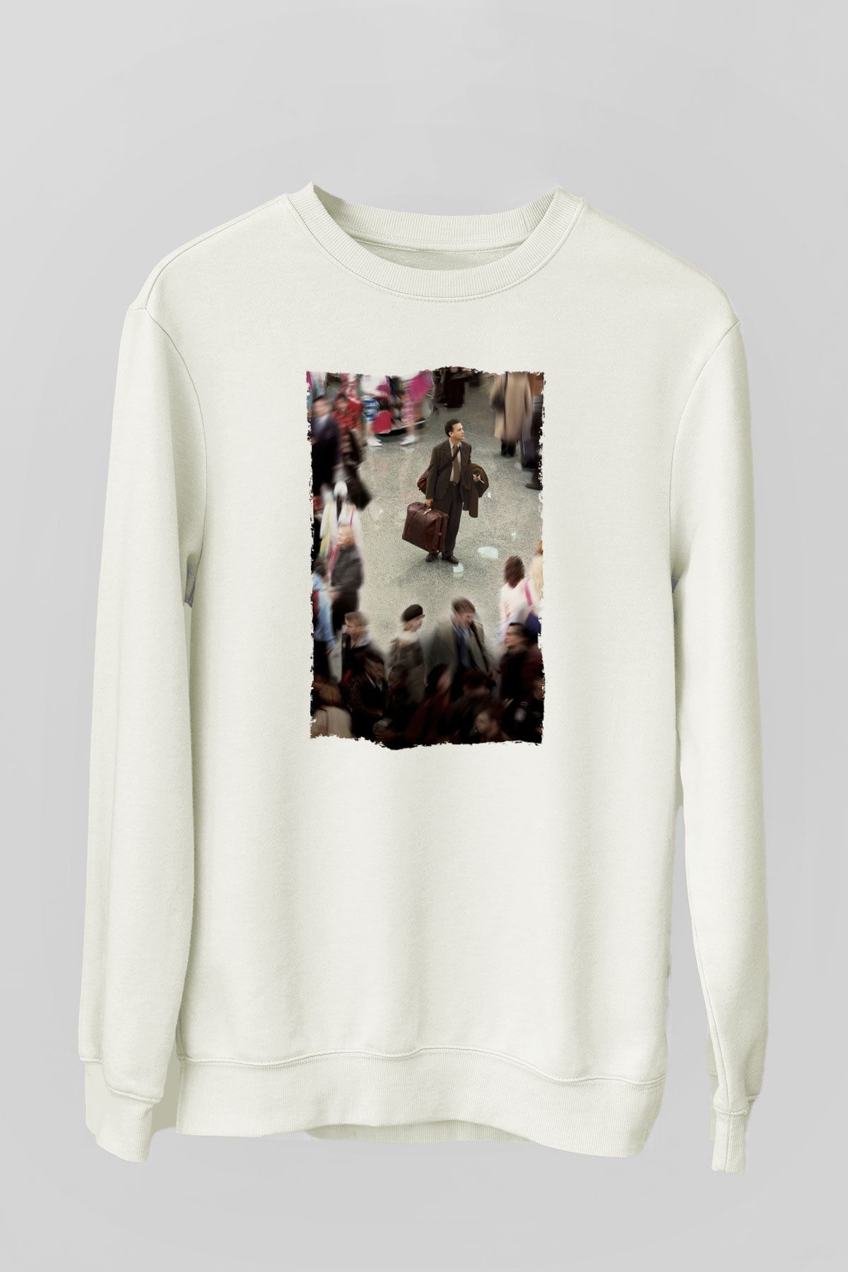 Unisex The Terminal Baskılı Beyaz Sweatshirt