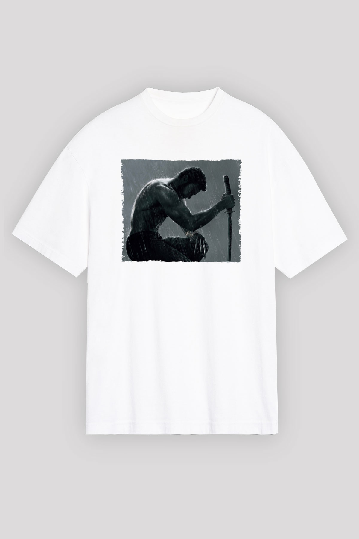 Unisex The Wolverine Baskılı Beyaz Oversize Oversize T-shirt