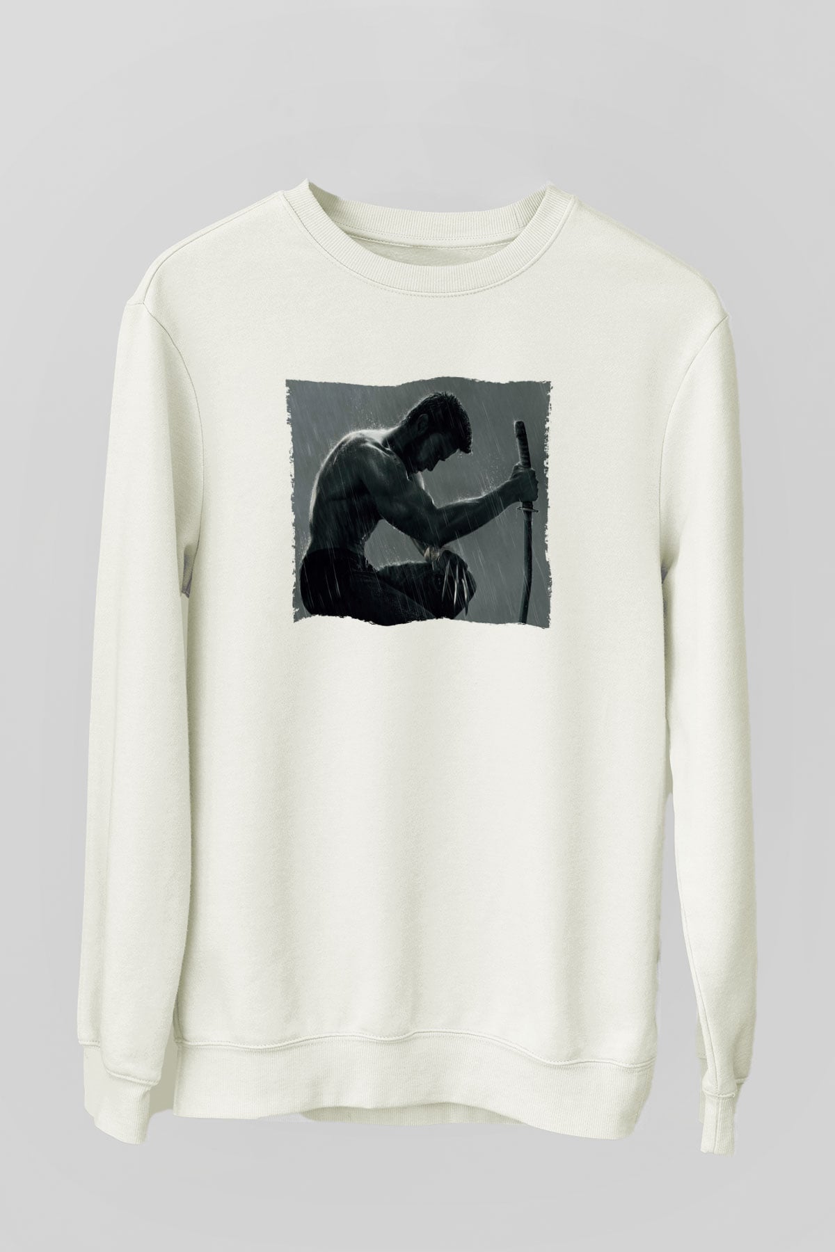 Unisex The Wolverine Baskılı Beyaz Sweatshirt