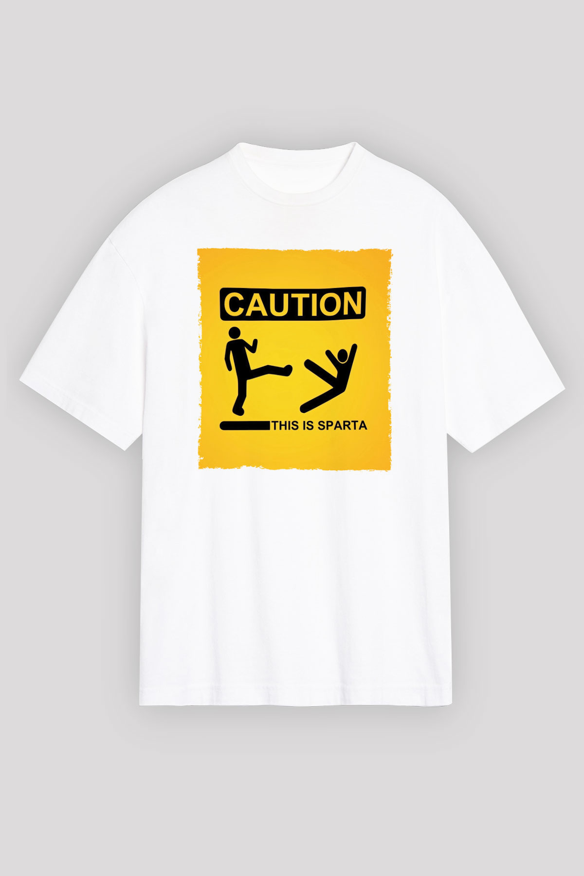 Unisex This is Sparta Baskılı Beyaz Oversize Oversize T-shirt