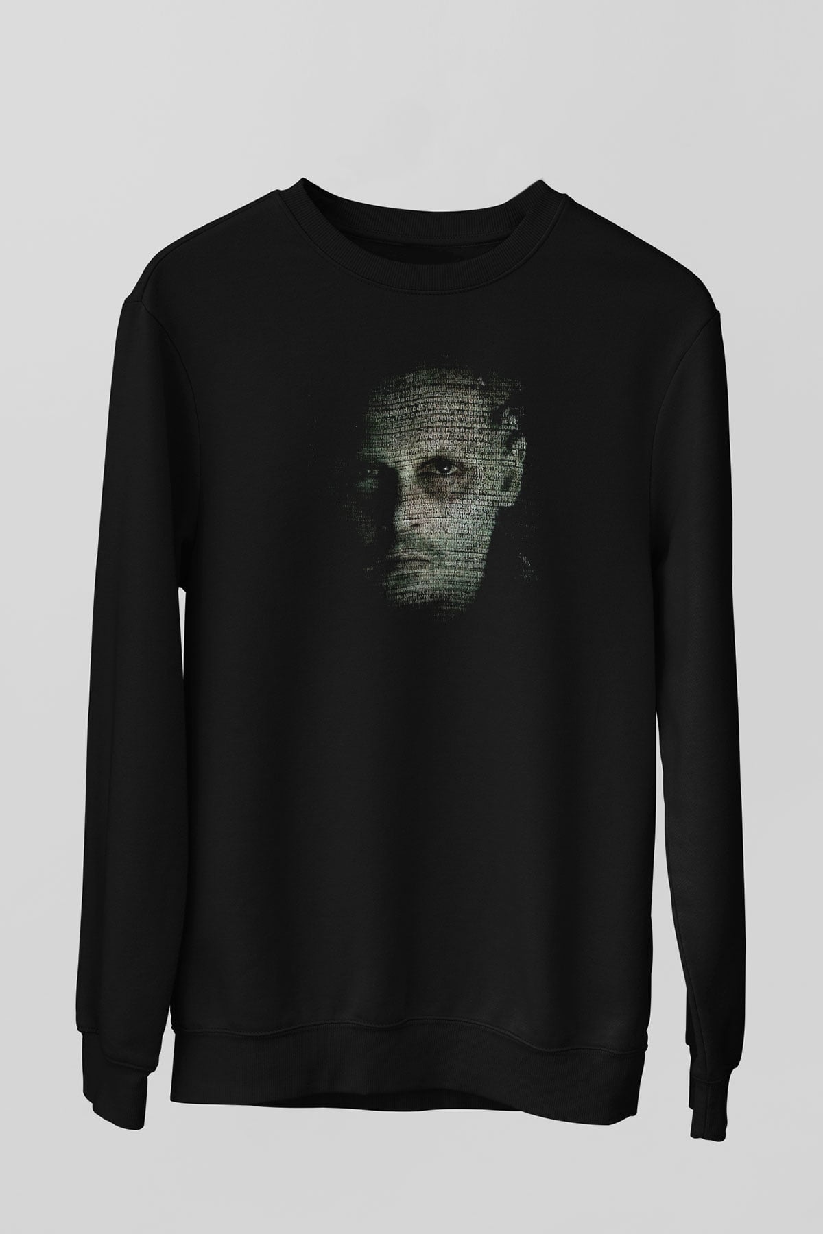 Unisex Transcendence Baskılı Siyah Sweatshirt