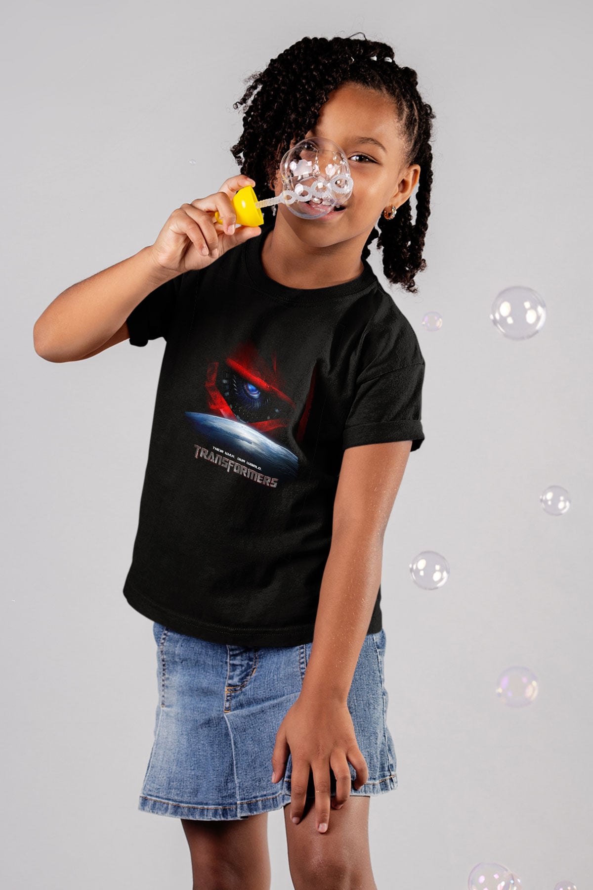 Unisex Transformers 3 Baskılı Siyah Çocuk T-Shirt