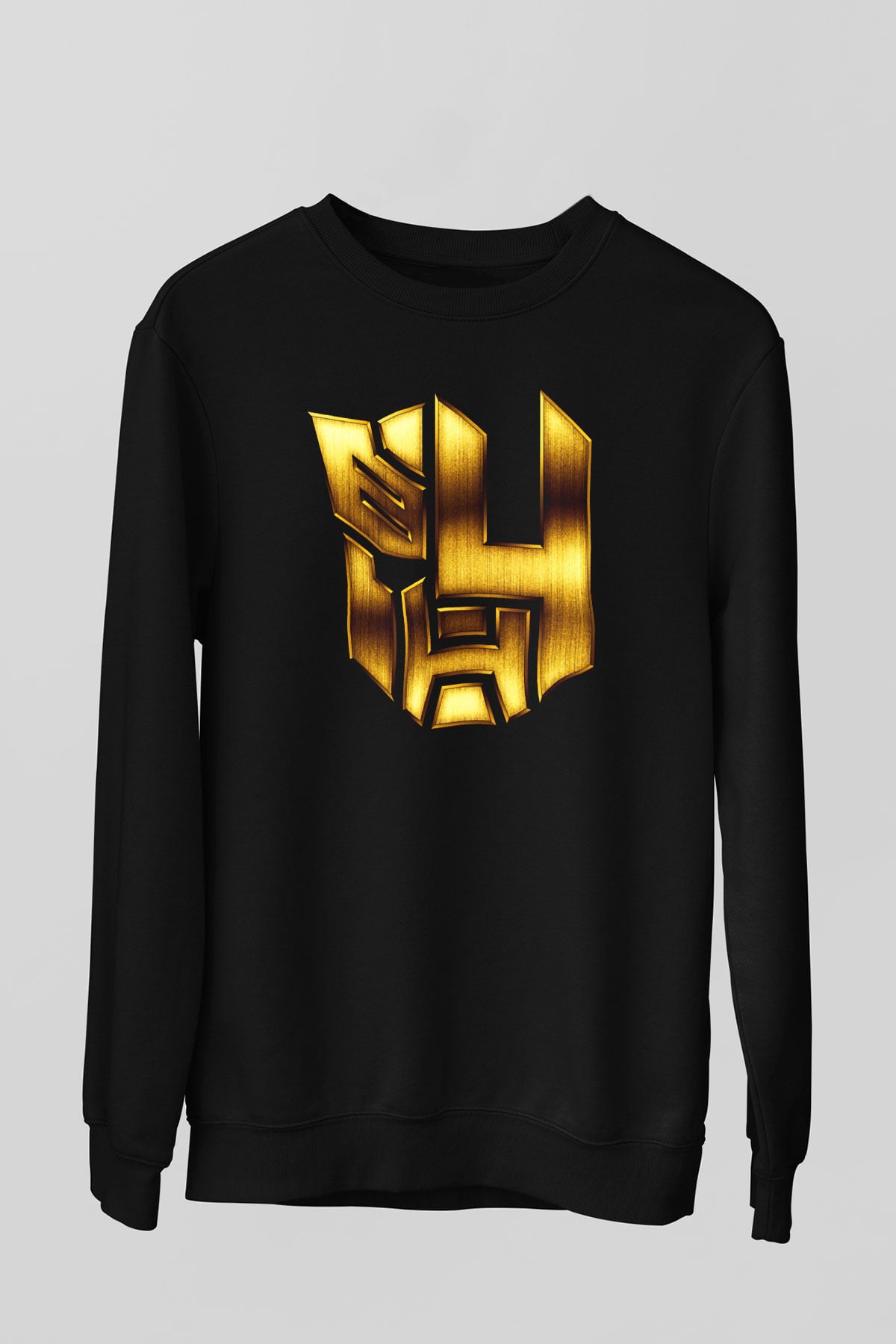 Unisex Transformers 4 Baskılı Siyah Sweatshirt