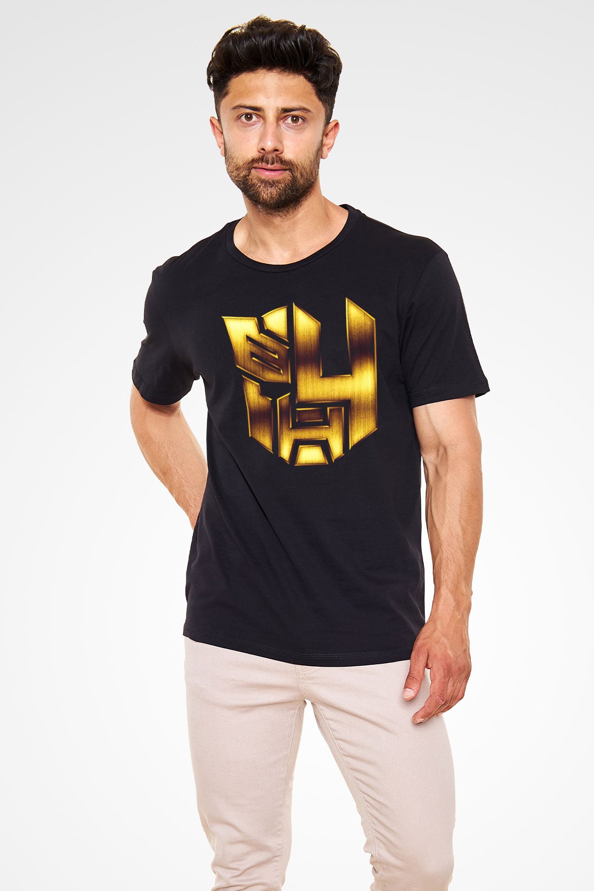 Unisex Transformers 4 Baskılı Siyah Tişört