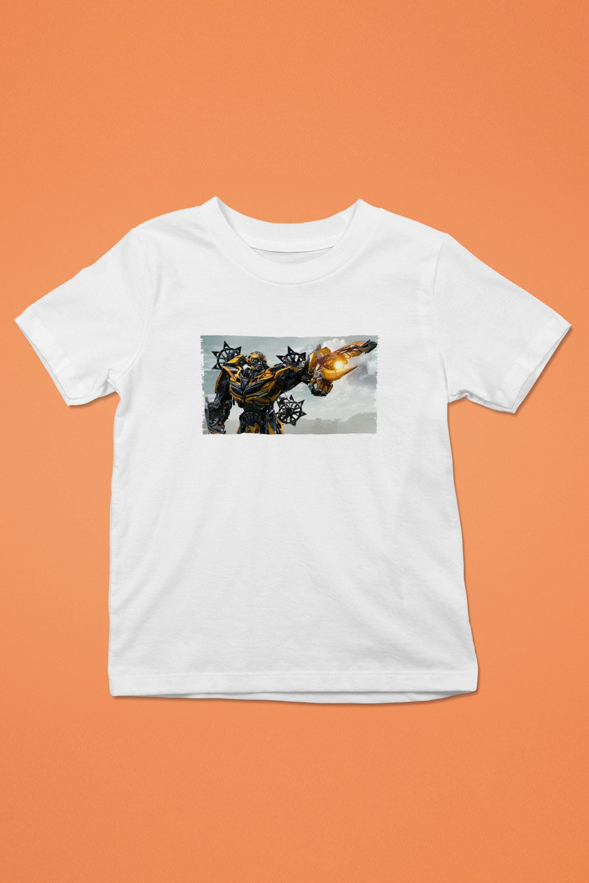 Unisex Transformers Baskılı Beyaz Çocuk Tshirt