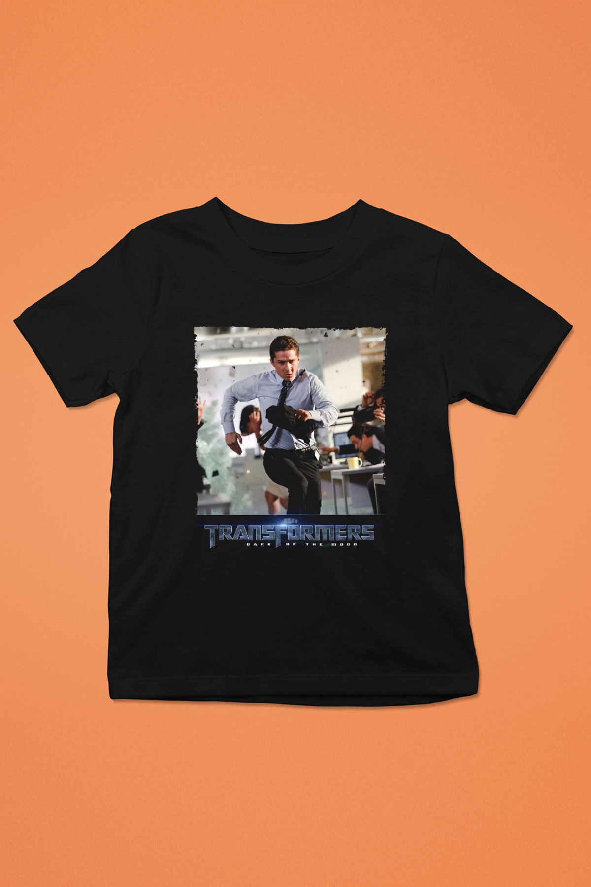 Unisex Transformers Dark of the Moon Baskılı Siyah Çocuk Tişört