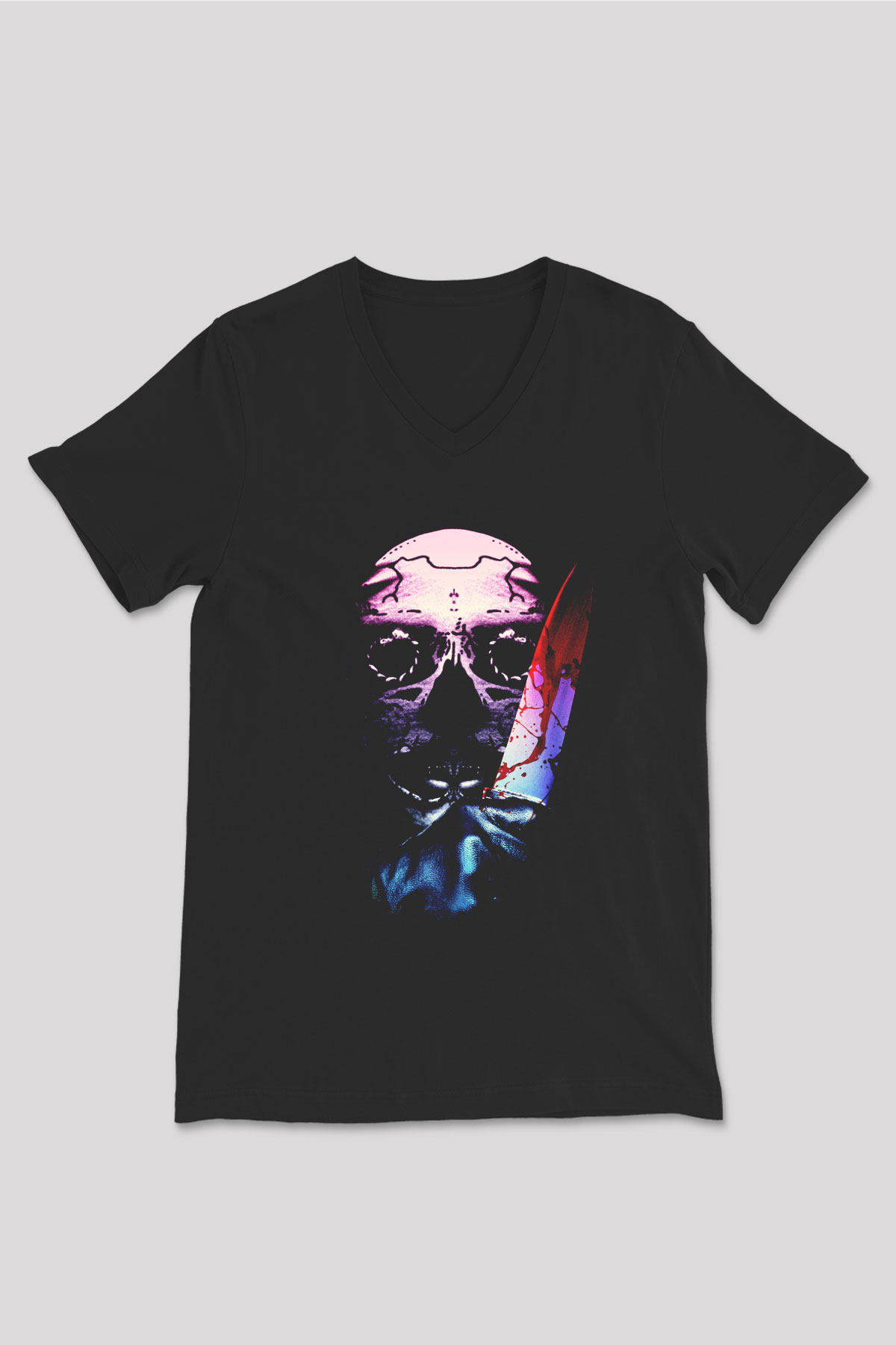 Unisex Trespassers Baskılı Siyah V Yaka Tshirt