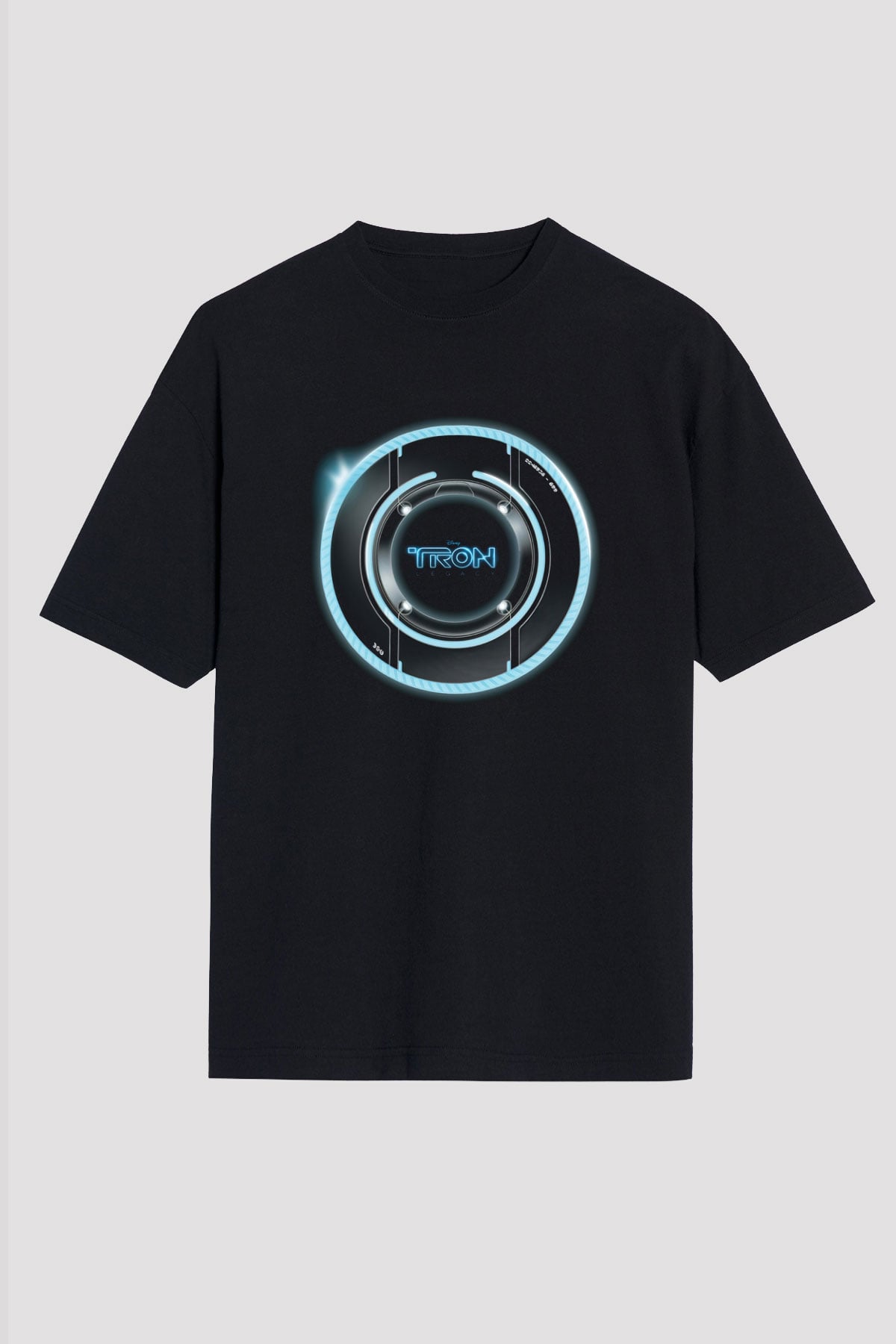Unisex Tron Baskılı Siyah Oversize Tshirt