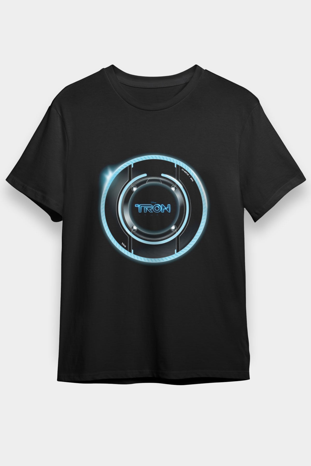 Unisex Tron Baskılı Siyah Tshirt