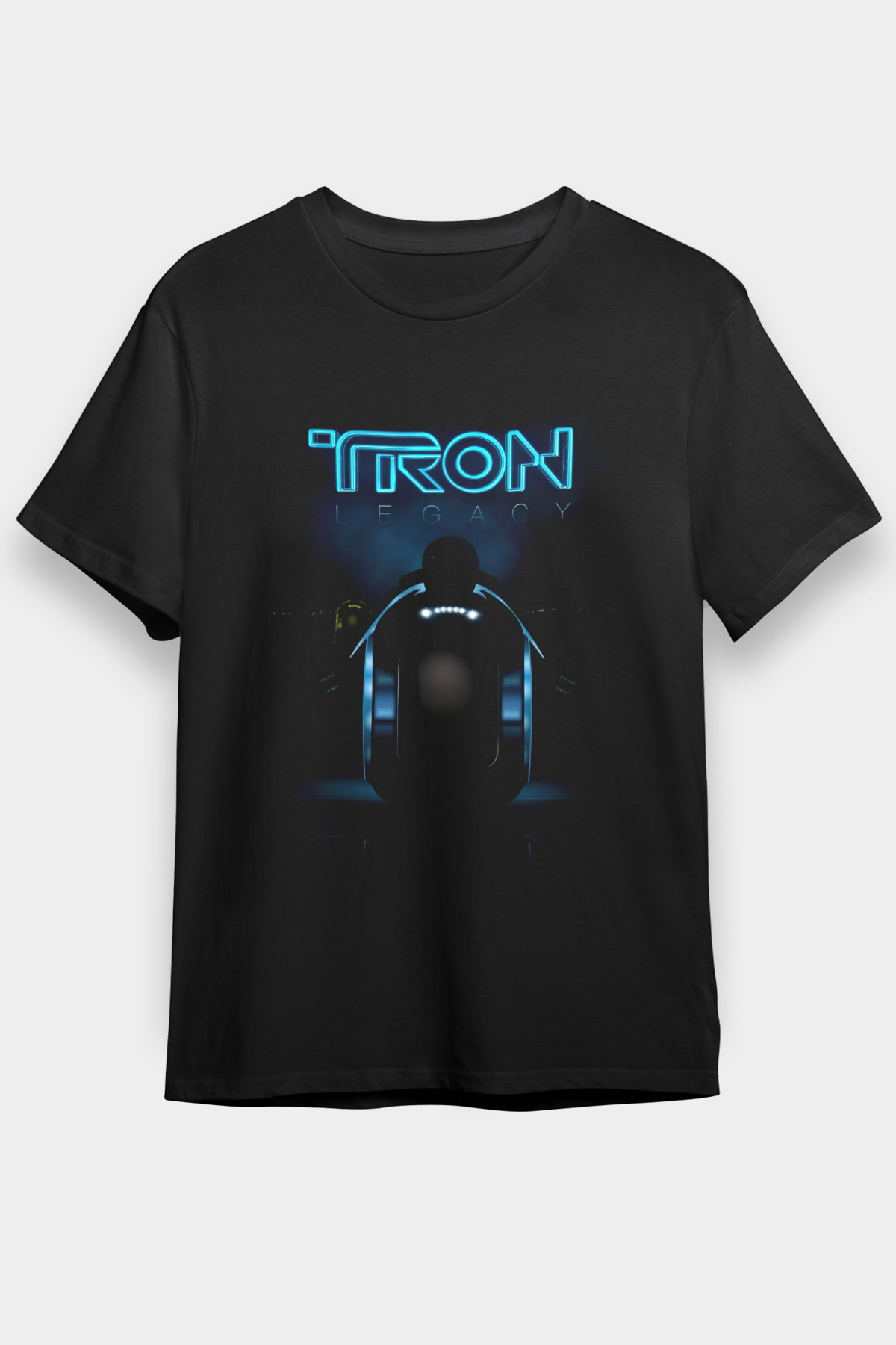 Unisex Tron Baskılı Siyah Unisex T-Shirt