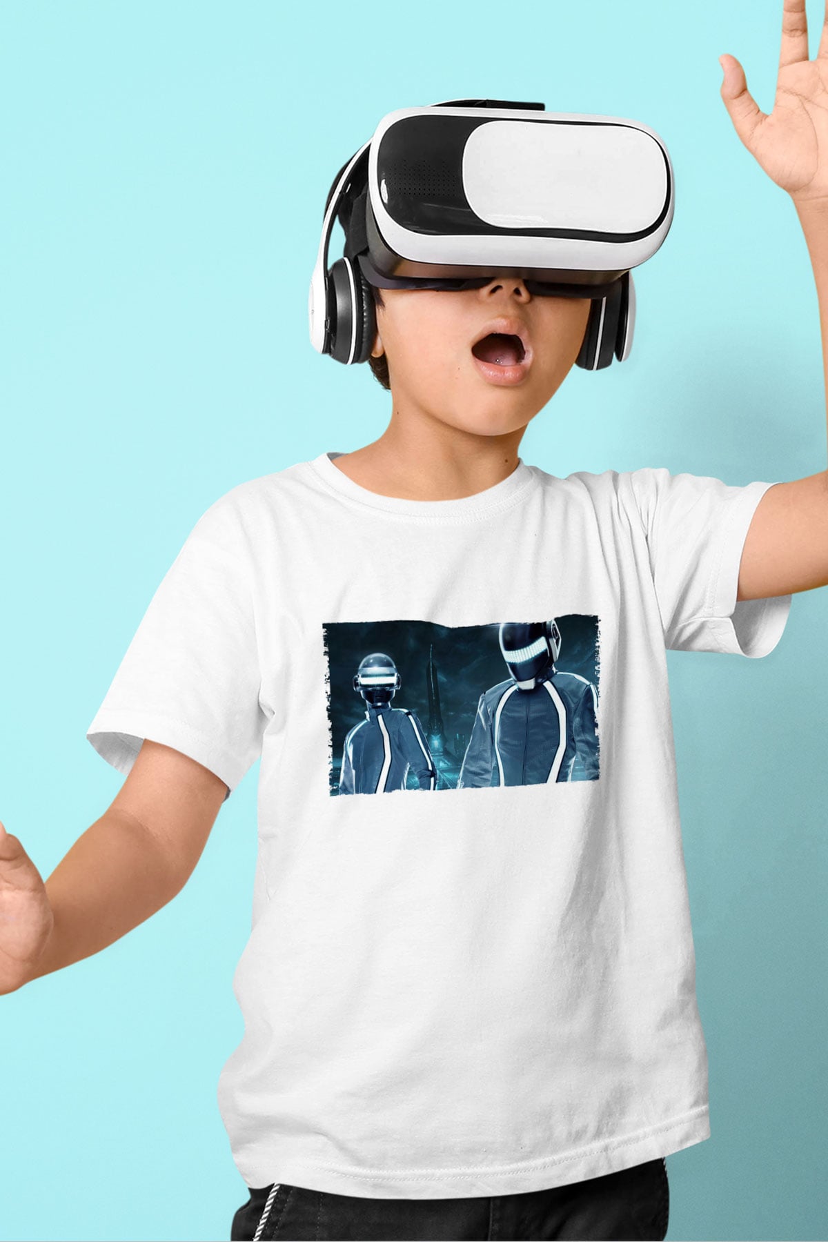 Unisex Tron Legacy Baskılı Beyaz Çocuk Tshirt