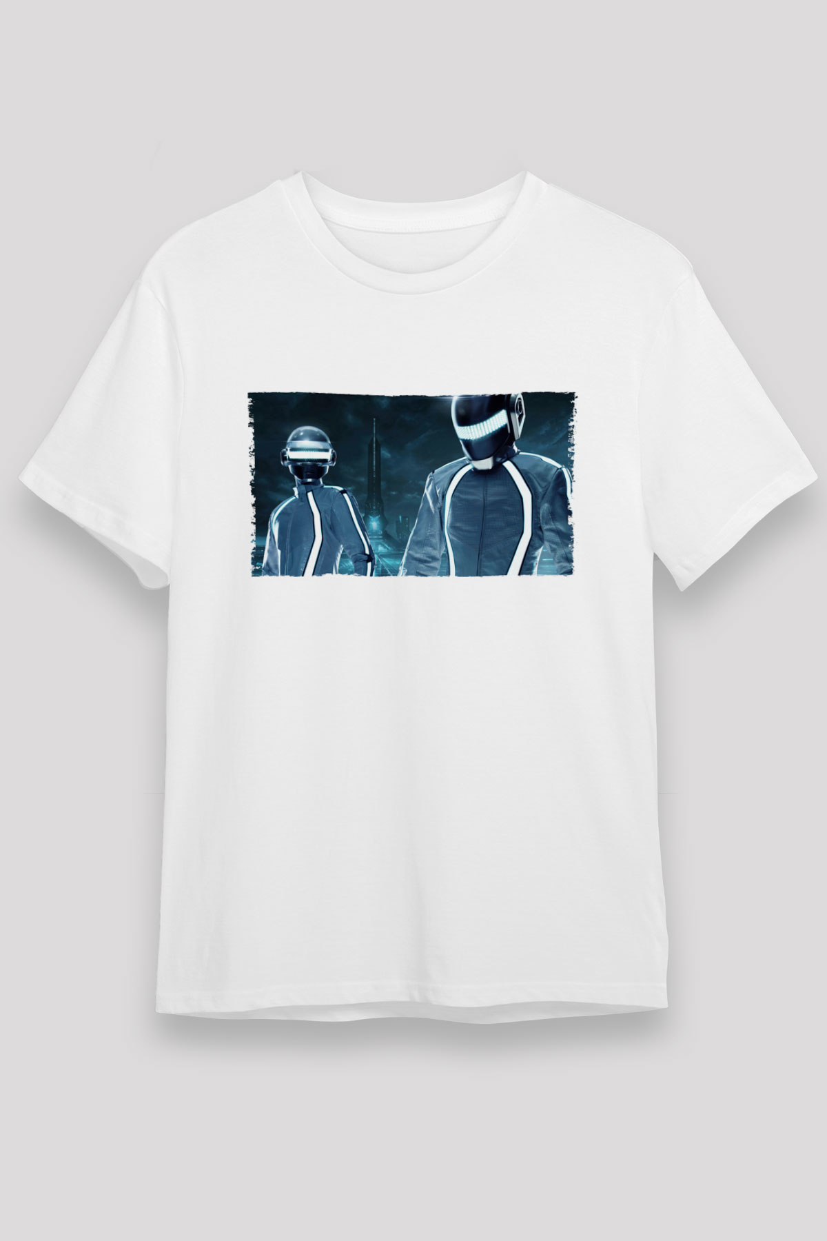 Unisex Tron Legacy Baskılı Beyaz Tshirt