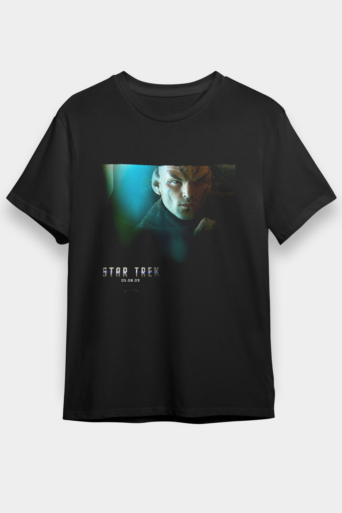Unisex Uzay Yolu (Star Trek) Baskılı Siyah Tshirt