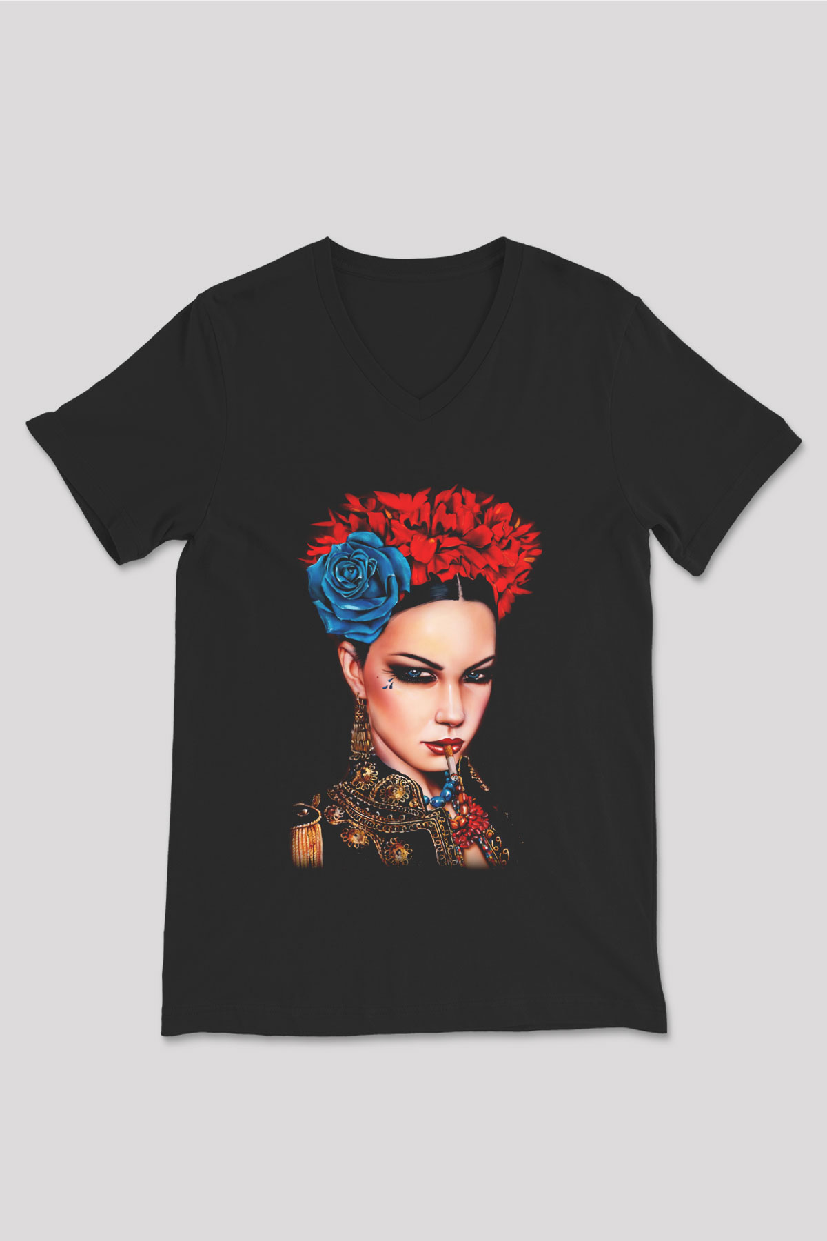 Unisex V Yaka Tişört TSR146
