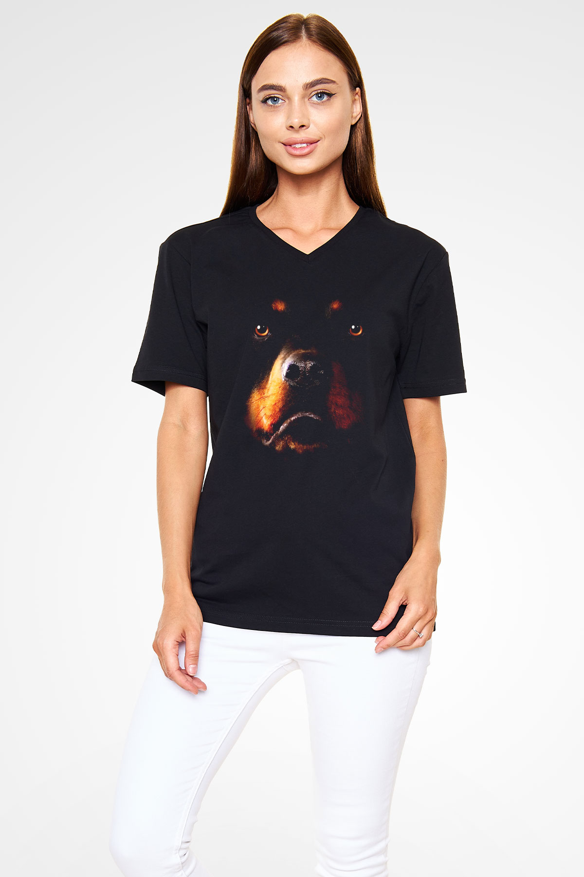 Unisex V Yaka Tişört TSR149