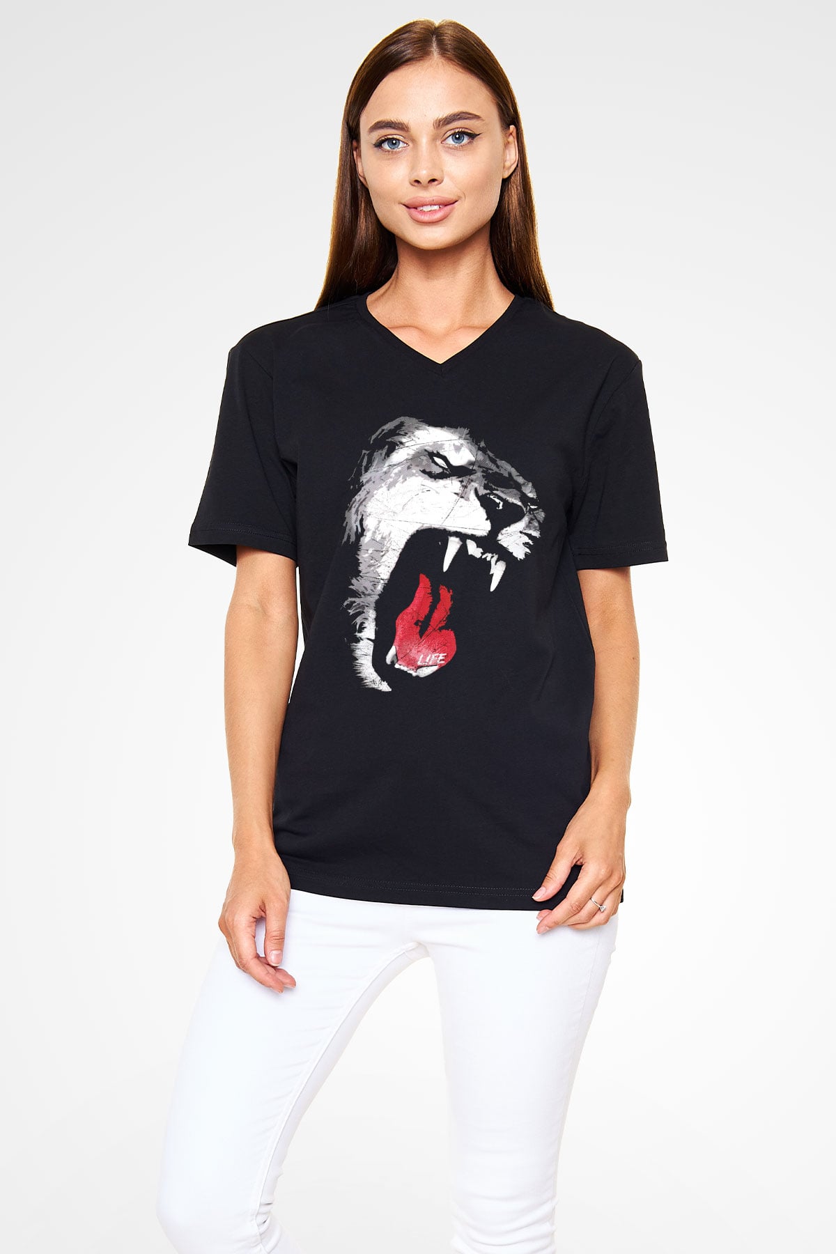 Unisex V Yaka Tişört TSR172