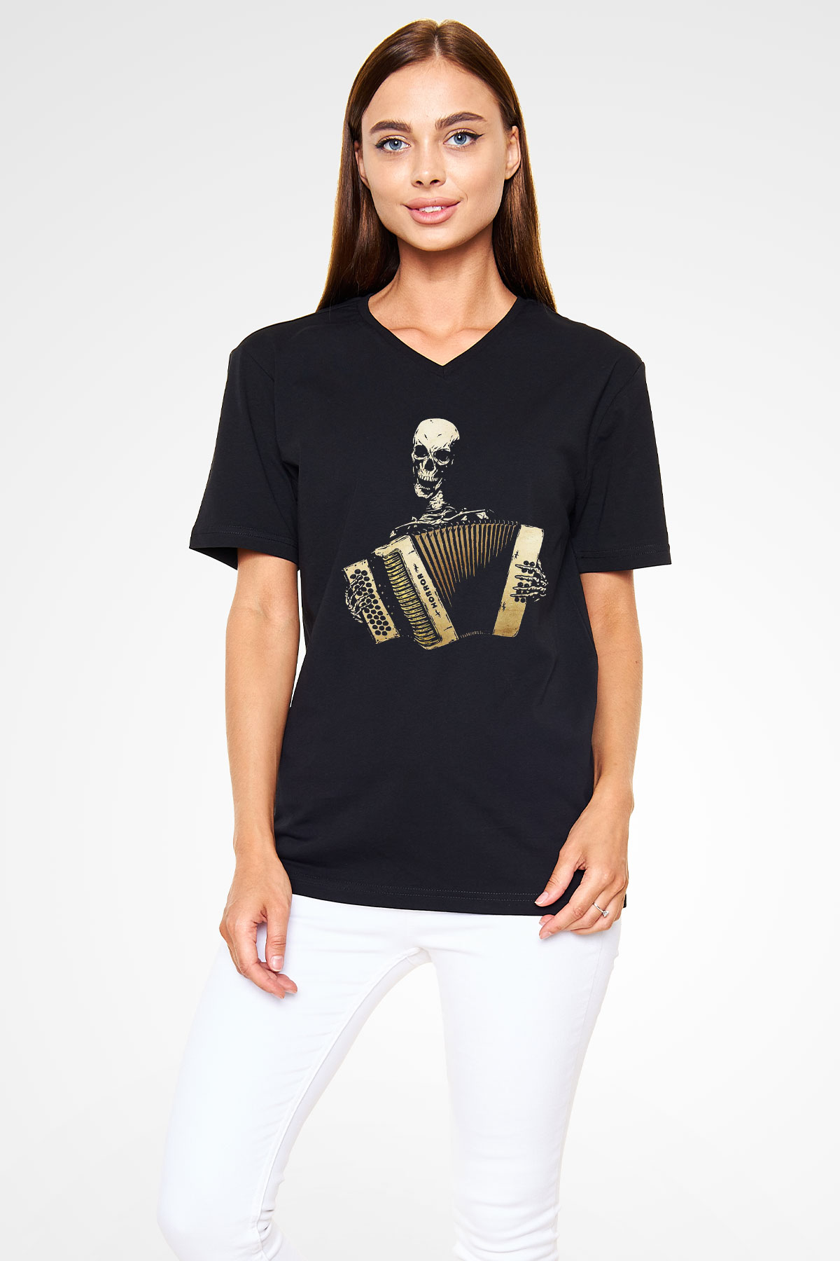 Unisex V Yaka Tişört TSR541
