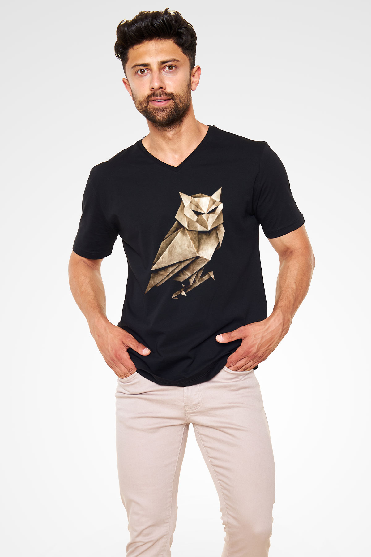 Unisex V Yaka Tişört TSR93