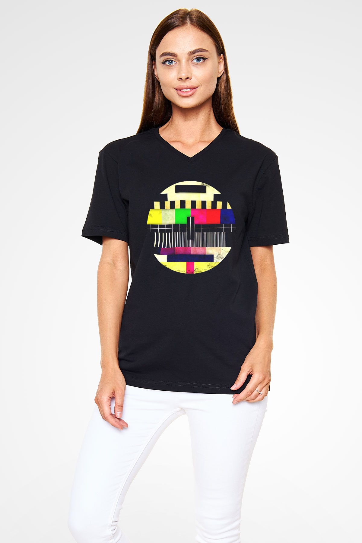Unisex V Yaka Tişört TSR94