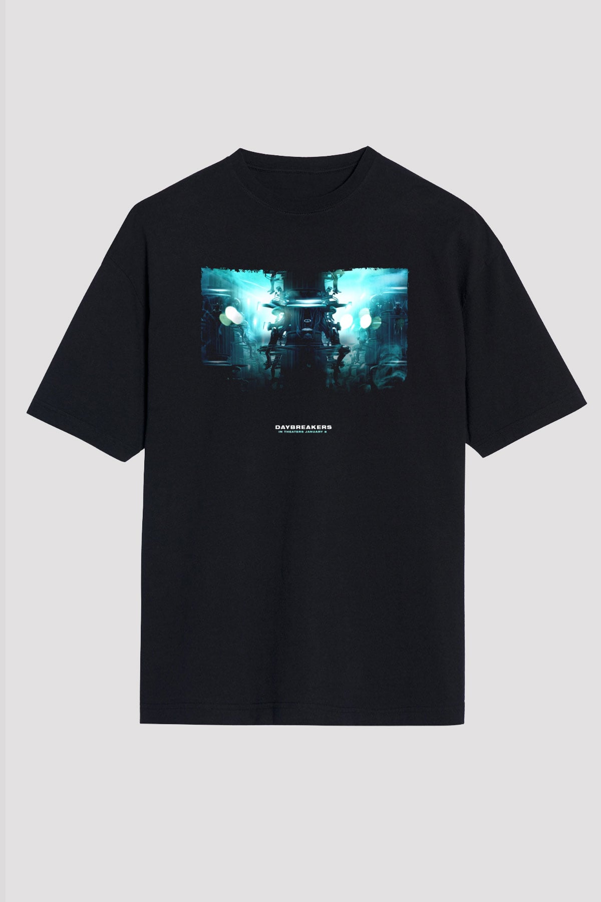 Unisex Vampir İmparatorluğu (Daybreakers) Baskılı Siyah Oversize T-shirt