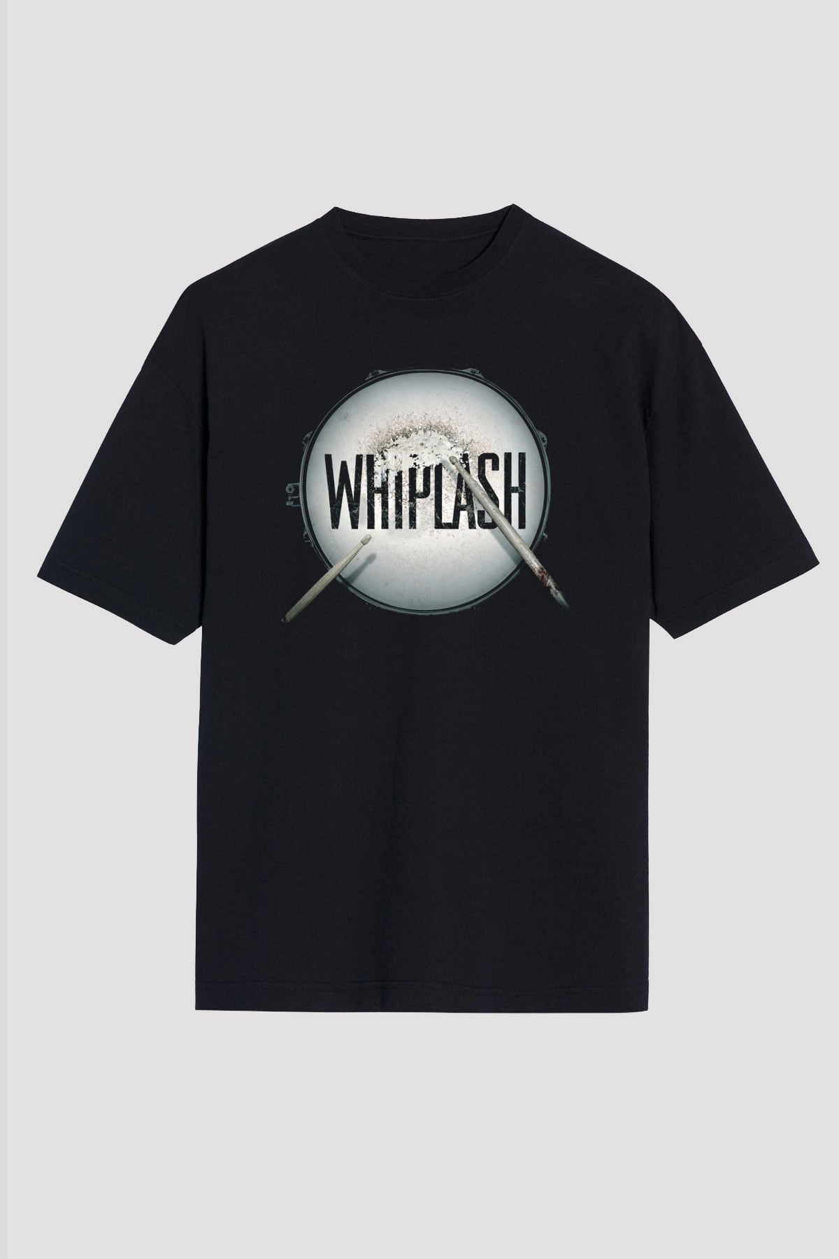 Unisex Whiplash Baskılı Siyah Oversize Tshirt