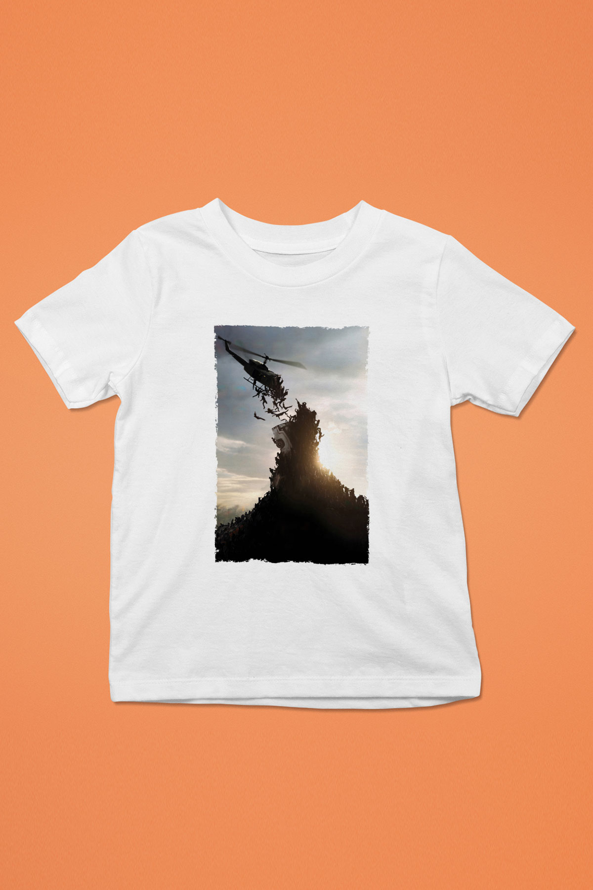 Unisex World War Z Baskılı Beyaz Çocuk Tişört