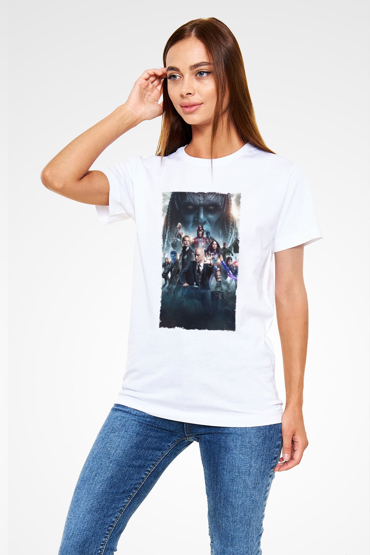 Unisex X-Men Apocalypse Baskılı Beyaz T-shirt