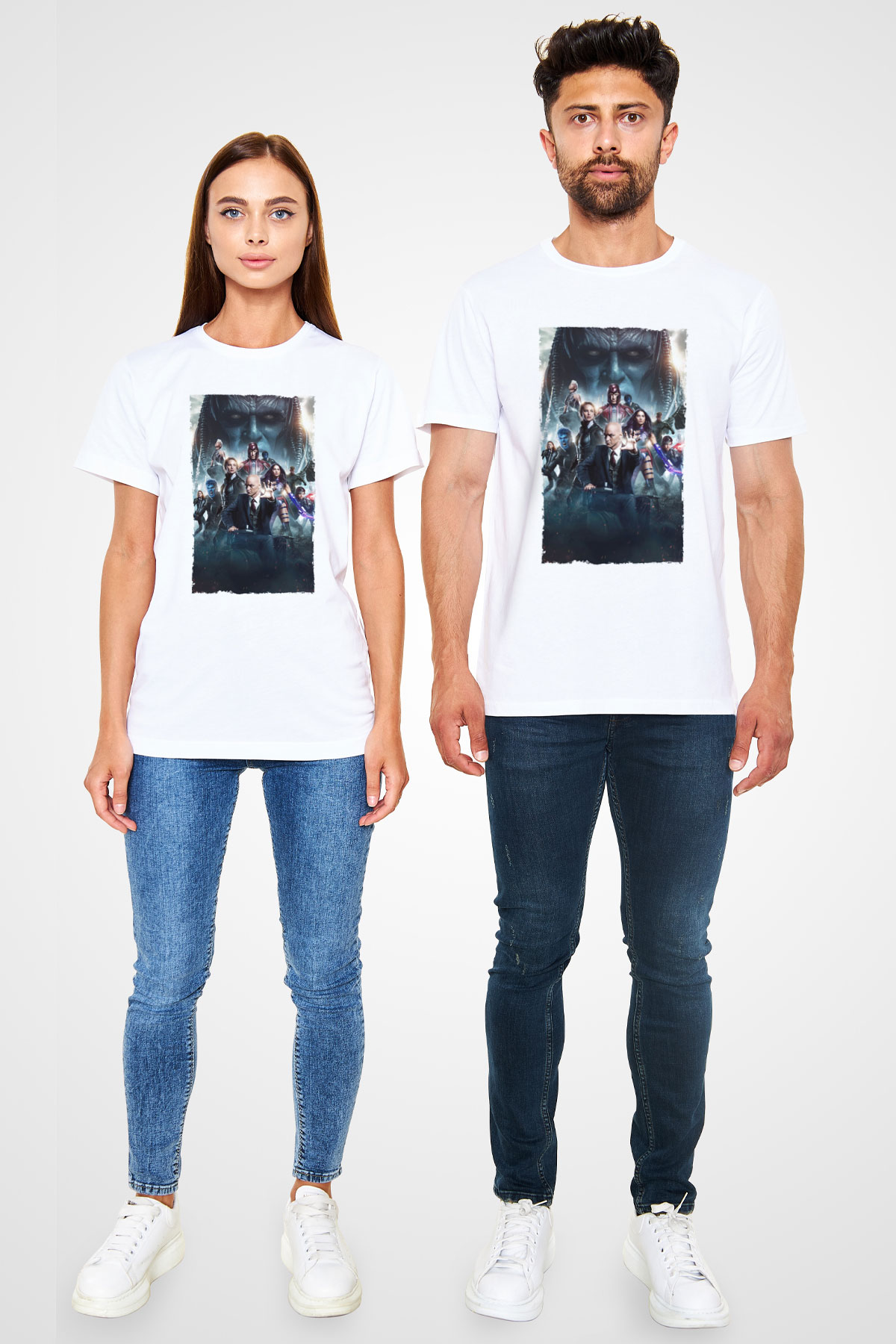 Unisex X-Men Apocalypse Baskılı Beyaz T-shirt