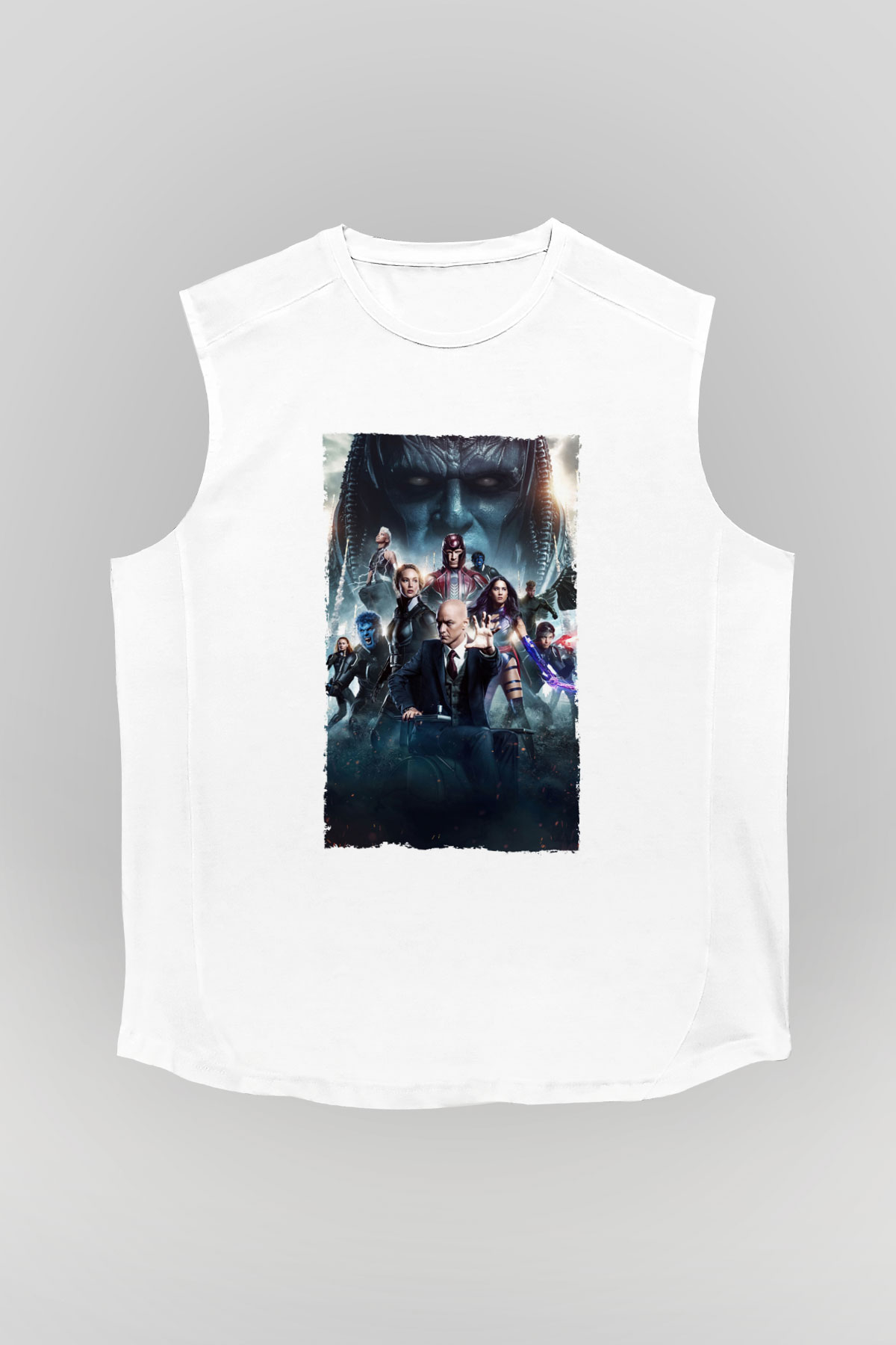 Unisex X-Men Apocalypse Baskılı Beyaz Kolsuz T-shirt