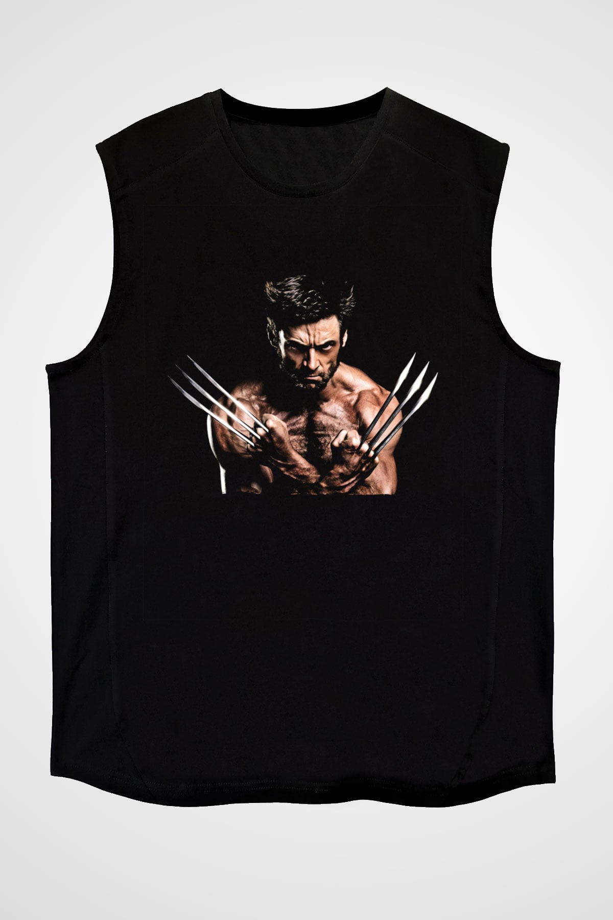 Unisex X-MEN Baskılı Siyah Kolsuz T-shirt