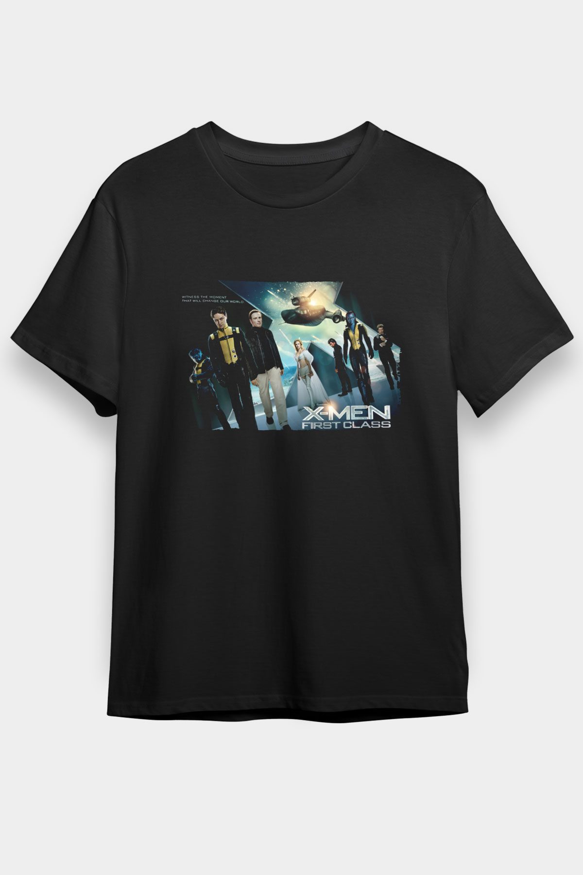 Unisex X-Men Birinci Sınıf Baskılı Siyah Tshirt