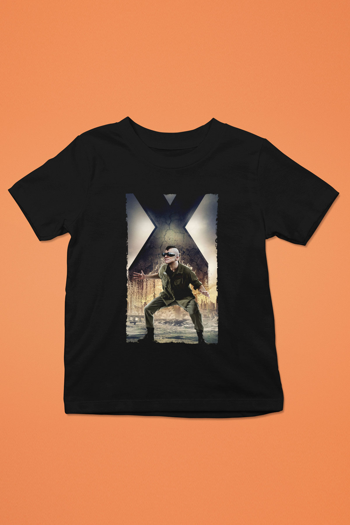 Unisex X-Men Days of Future Past Baskılı Siyah Çocuk Tişört