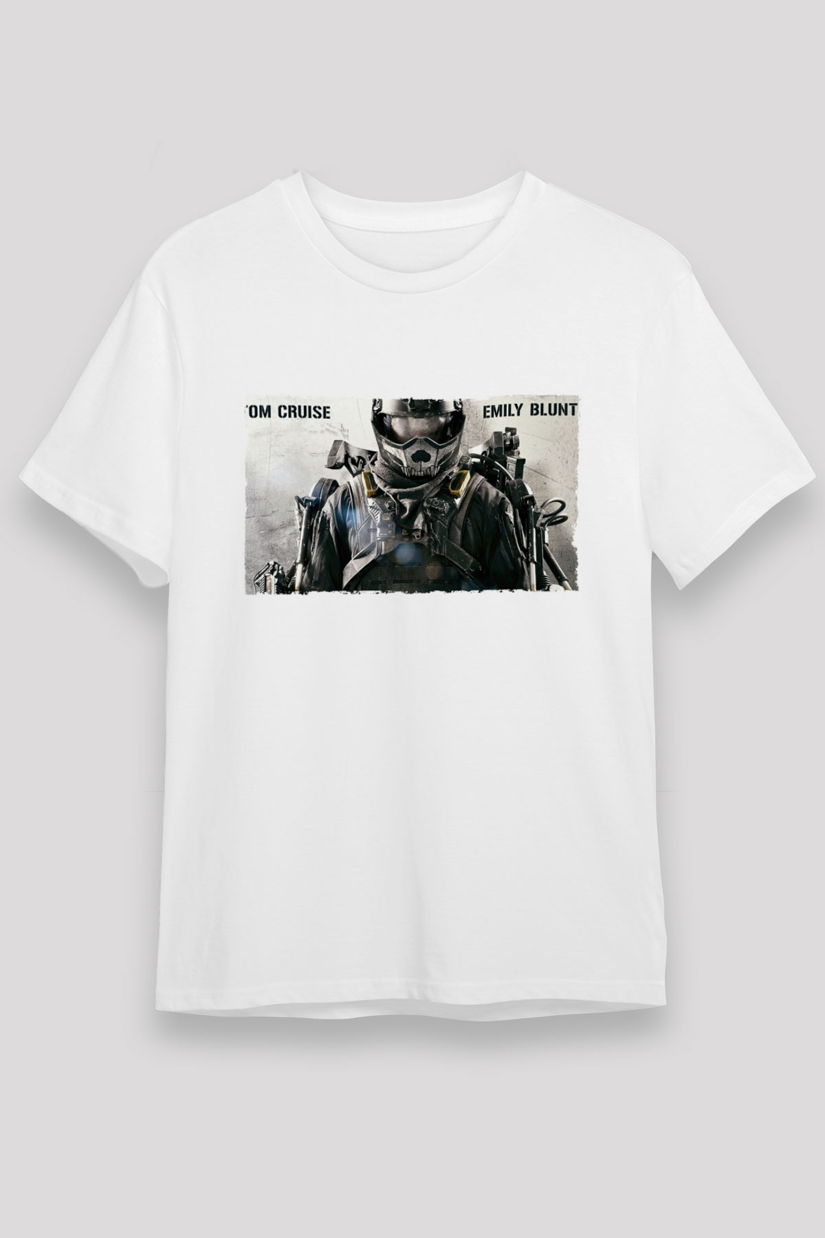 Unisex Yarının Sınırında (Edge of Tomorrow) Baskılı Beyaz Tshirt
