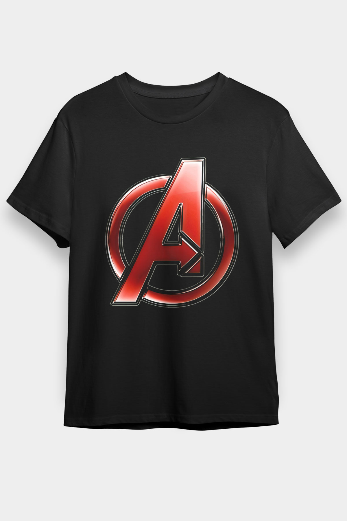 Unisex Yenilmezler (Avengers) Baskılı Siyah Tshirt