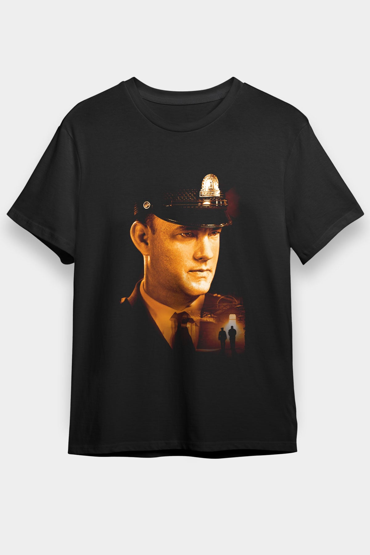 Unisex Yeşil Yol (The Green Mile) Baskılı Siyah Tişört