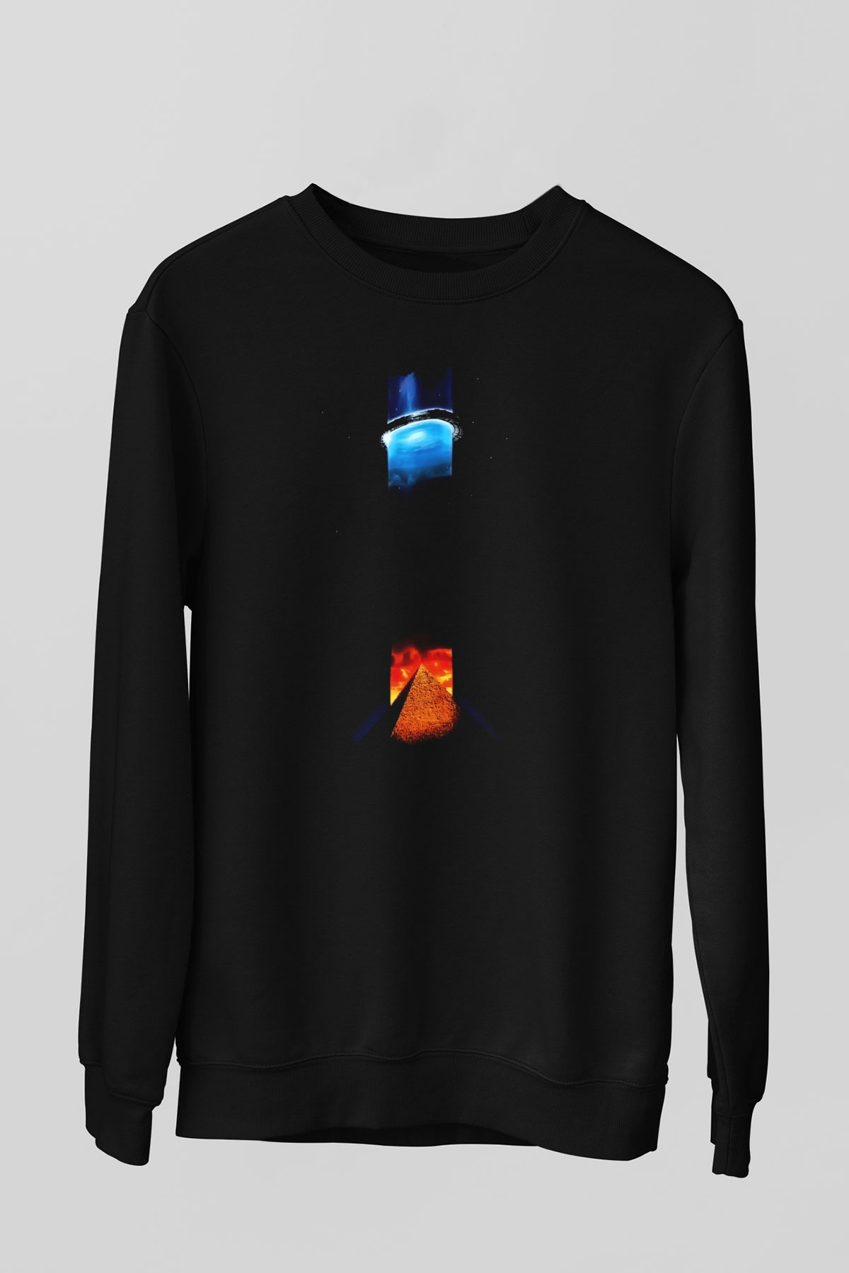 Unisex Yıldız Geçidi SG-1 (Stargate SG-1) Baskılı Siyah Sweatshirt