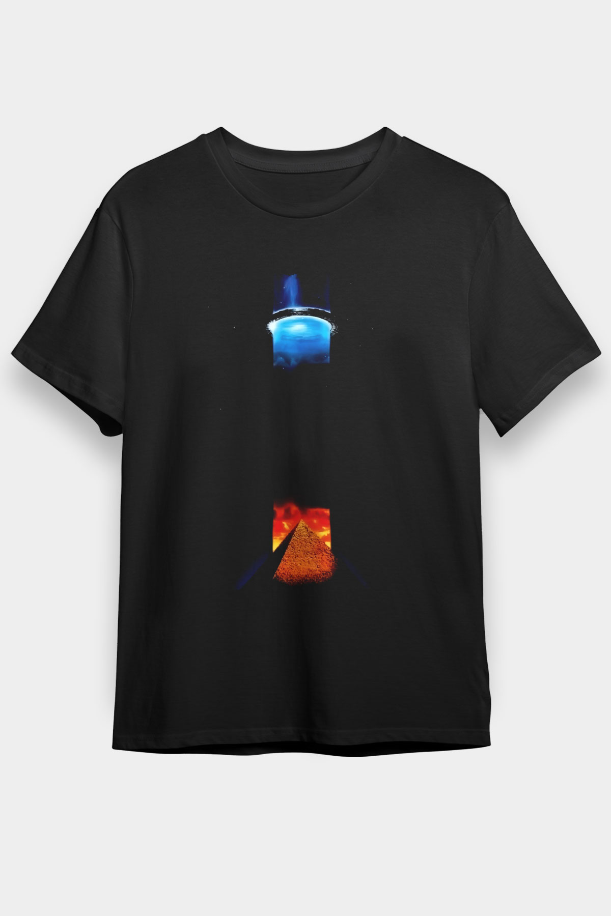 Unisex Yıldız Geçidi SG-1 (Stargate SG-1) Baskılı Siyah Tshirt