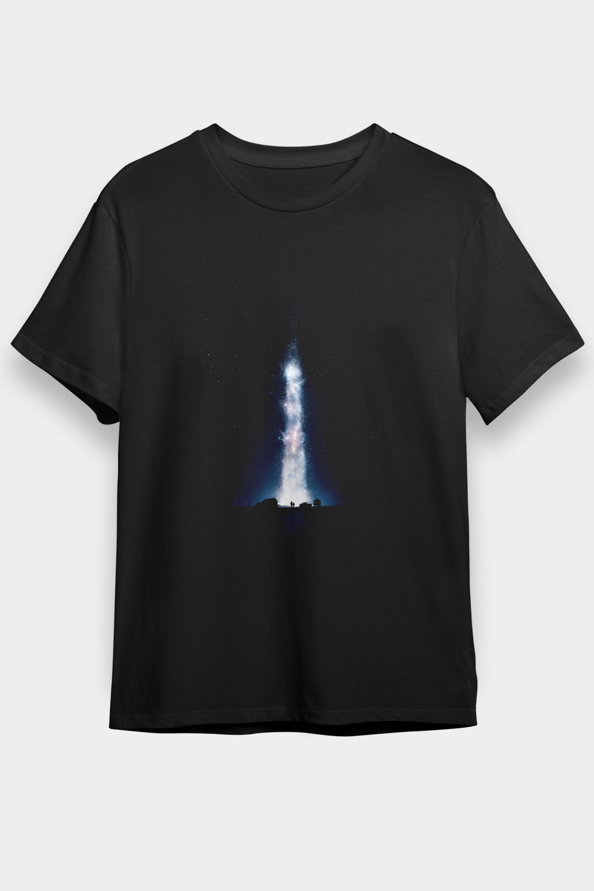 Unisex Yıldızlararası (Interstellar) Baskılı Siyah Tshirt