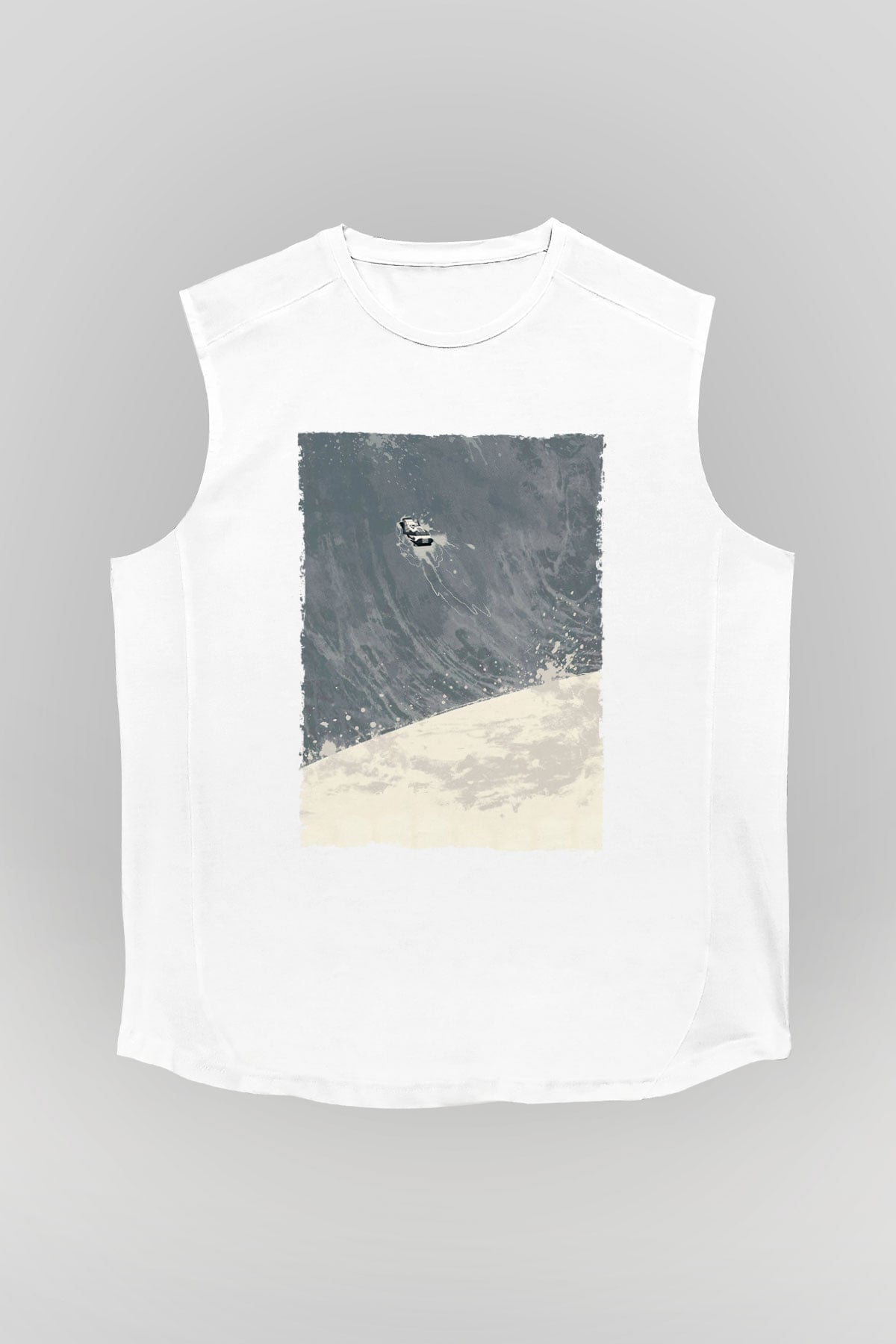 Unisex Yıldızlararası (Interstellar) Baskılı Beyaz Kolsuz Tshirt