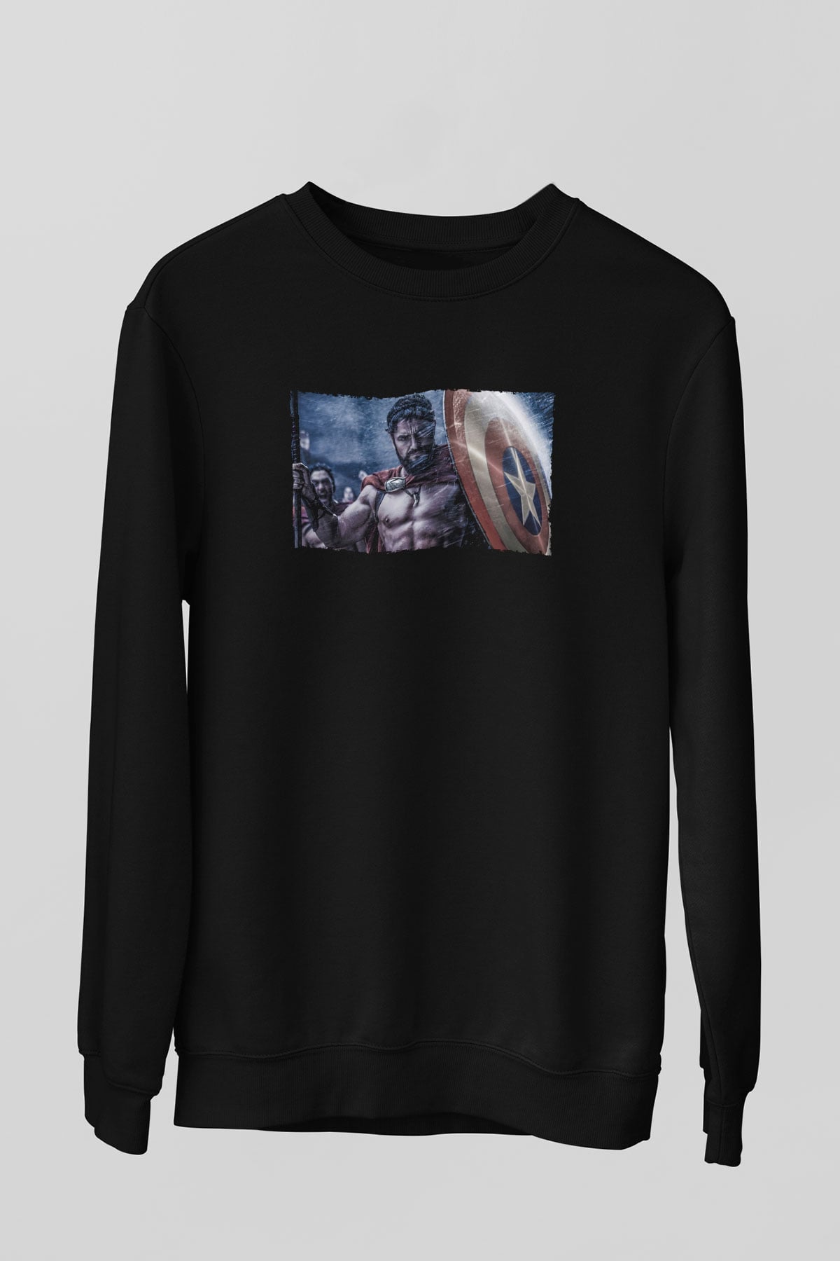 Unisex Yüzbaşı Artemis (Captain) Baskılı Siyah Sweatshirt