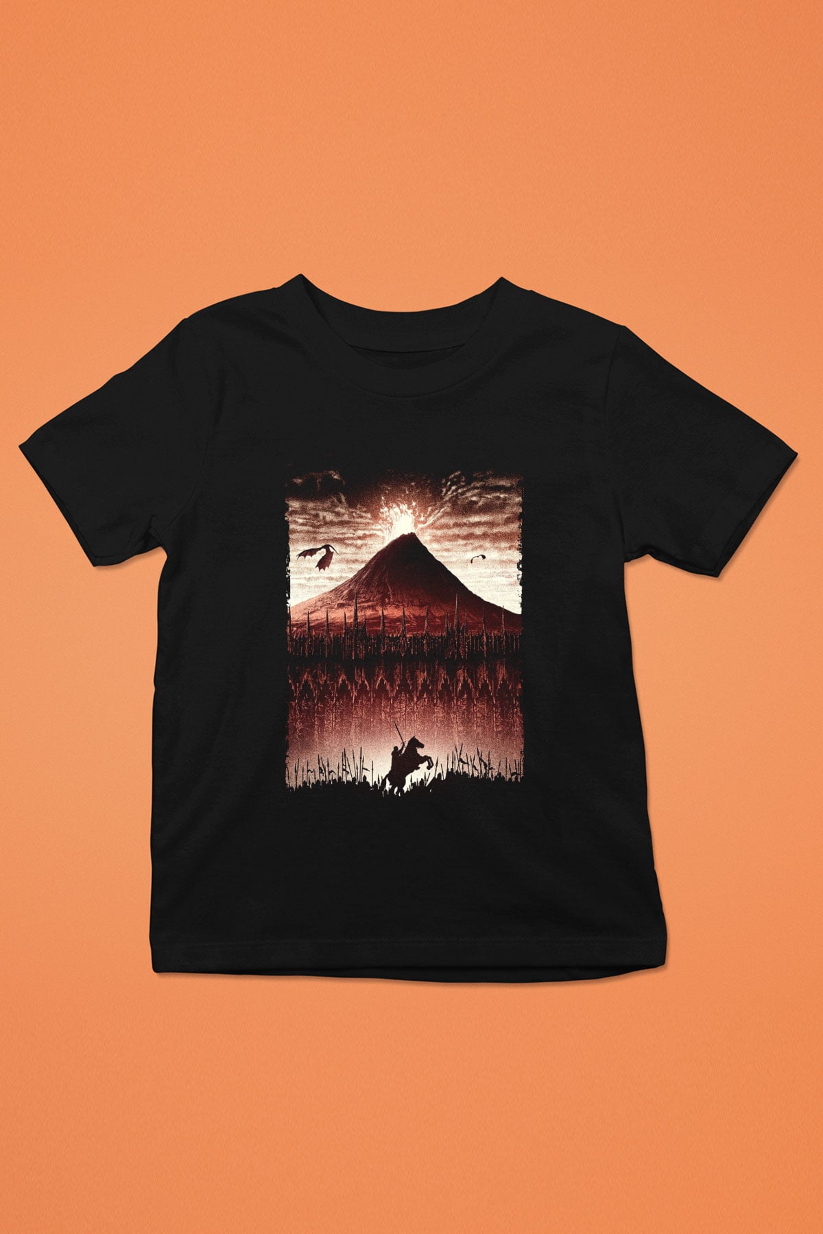 Unisex Yüzüklerin Efendisi Kralın Dönüşü (The Lord of the Rings The Return of the King) Baskılı Siyah Çocuk Unisex T-Shirt
