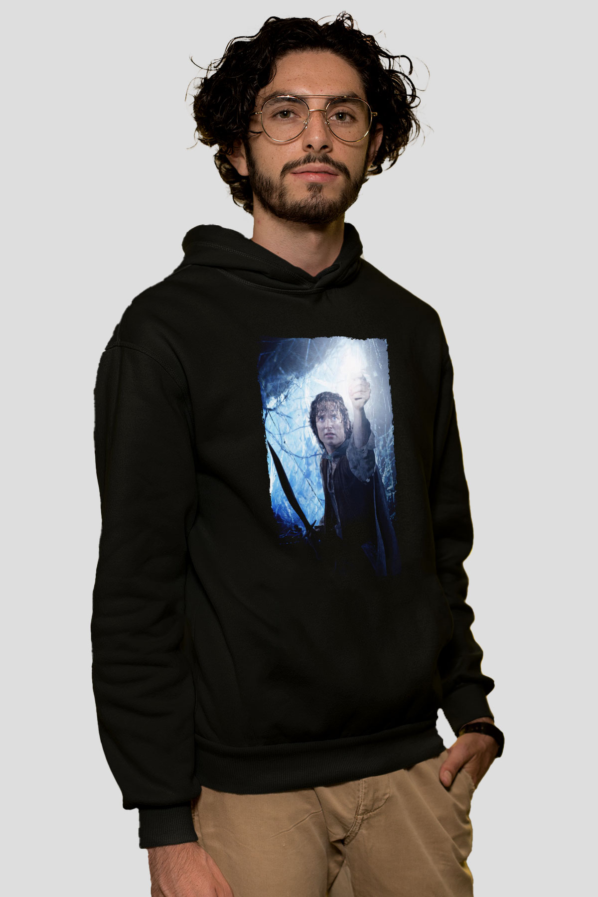 Unisex Yüzüklerin Efendisi Kralın Dönüşü (The Lord of the Rings The Return of the King) Baskılı Siyah Unisex Kapüşonlu Sweatshirt