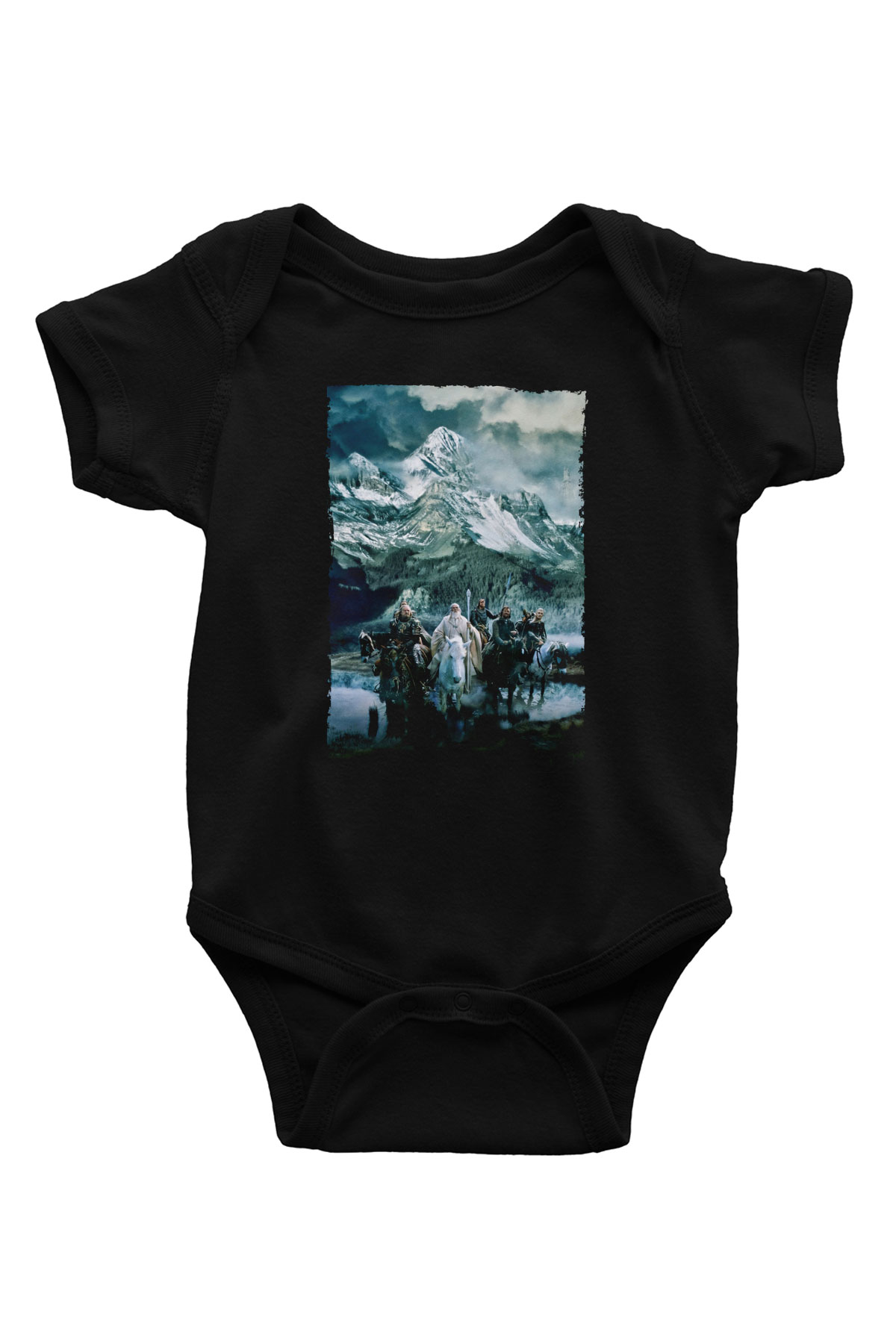Unisex Yüzüklerin Efendisi Kralın Dönüşü (The Lord of the Rings The Return of the King) Baskılı Siyah Çocuk Unisex Tişört